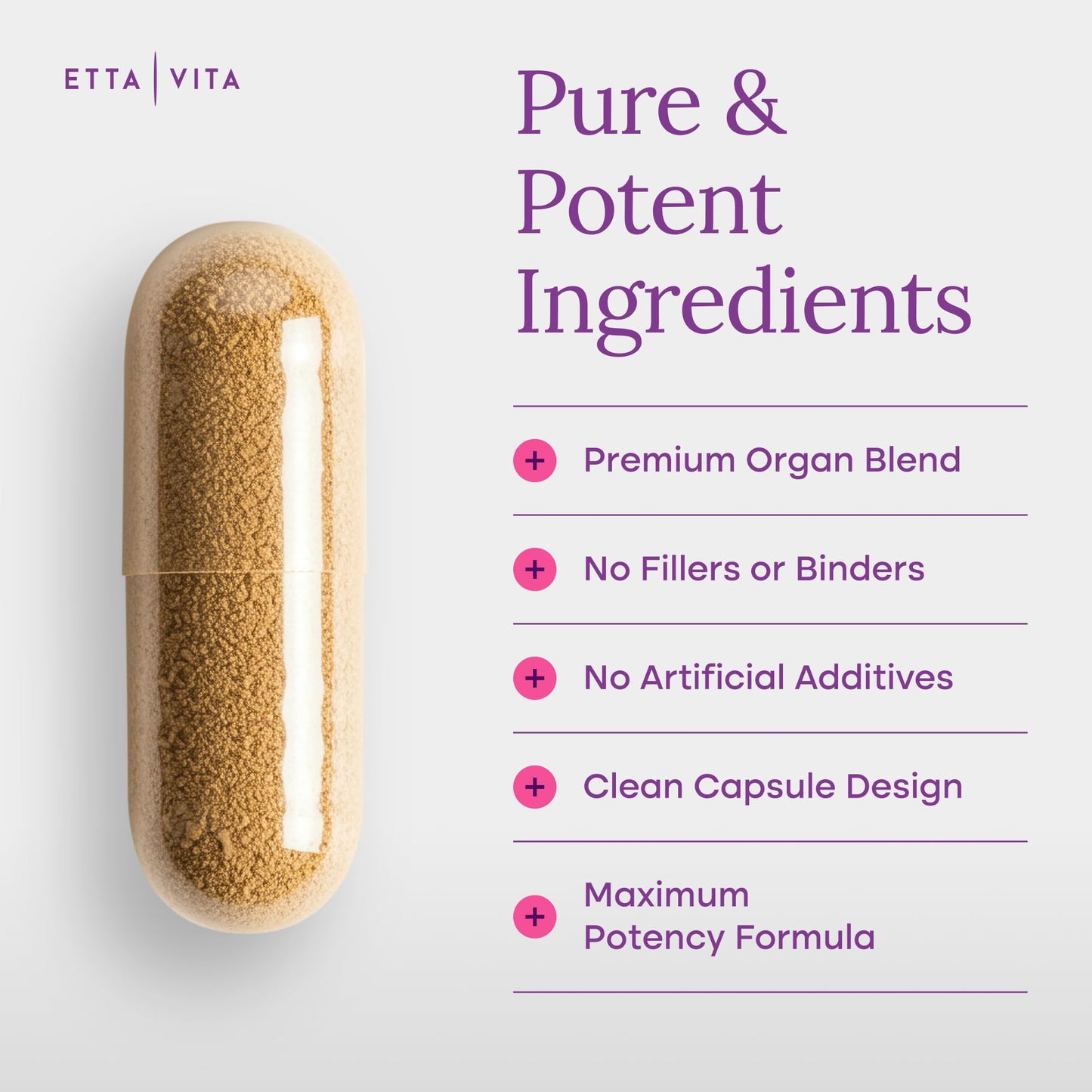 Etta Vita Beef Organ Supplement for Women Capsule, 60 Count