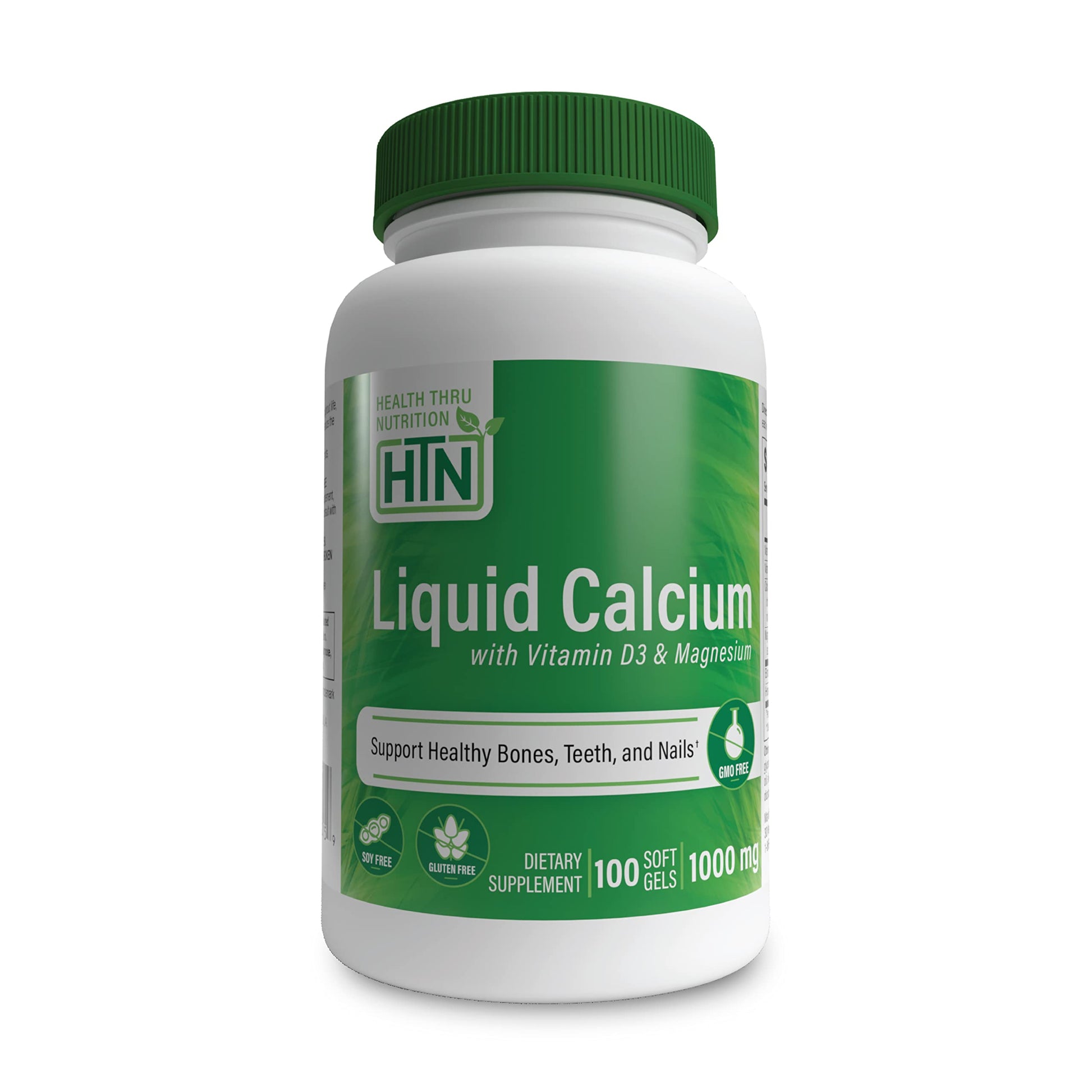 Health Thru Nutrition Calcium Magnesium Vitamin D3 Boron Bone Restore & Strength with 6-Calcium Complex Softgels 100 Count