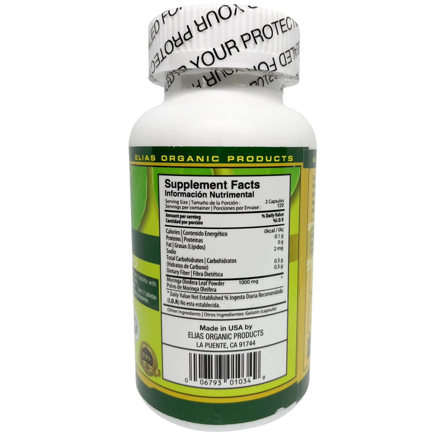 Elias Organic Products Moringa Power Capsule 120 Count