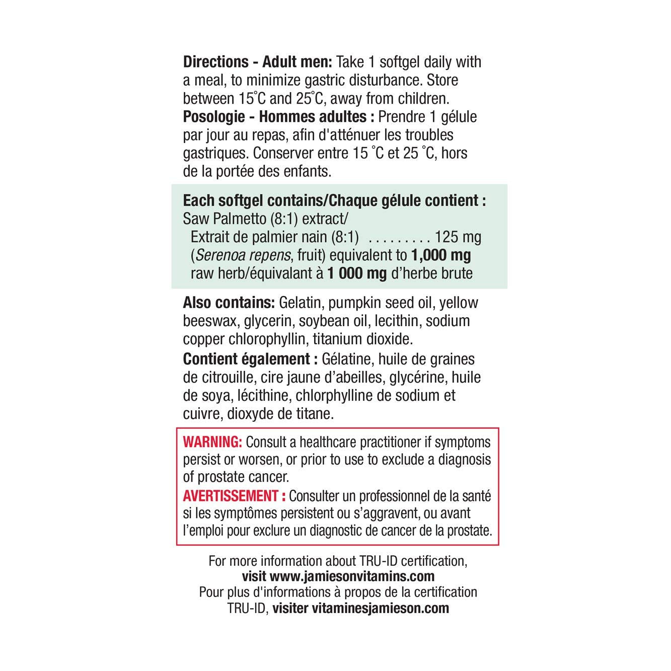 Jamieson Laboratories Prostease Saw Palmetto Caplets 60 Count