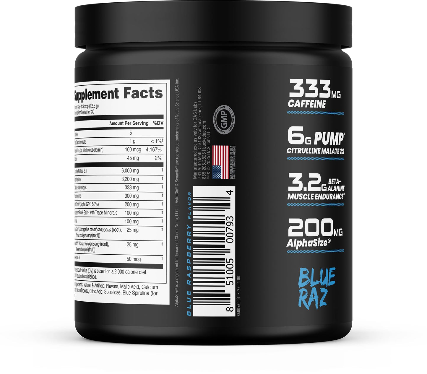 Bucked Up Woke HIGH STIM Pre Workout Powder 12.33 Ounce