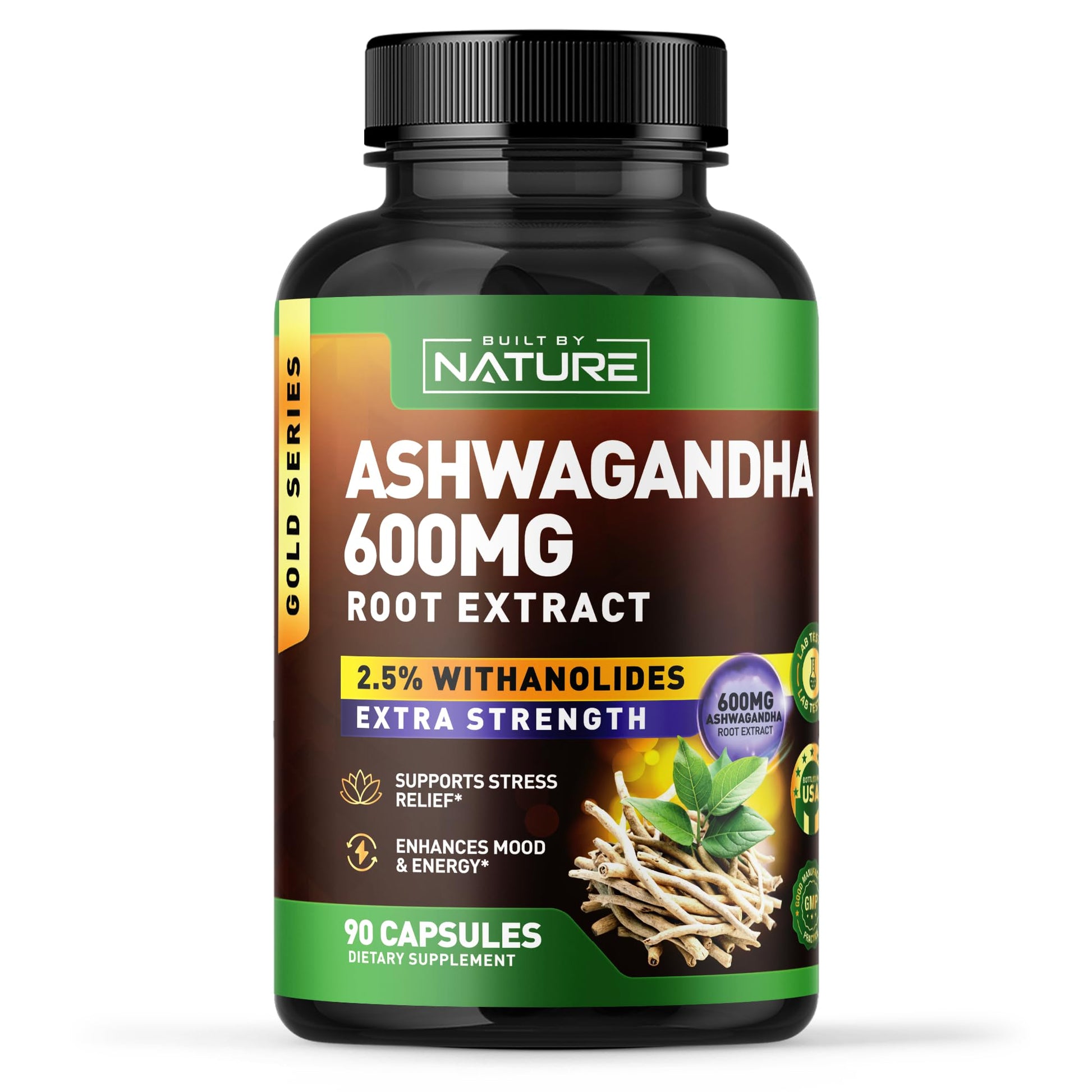 Built by Nature Ashwagandha Supplement for Men & Women 90 Capsules