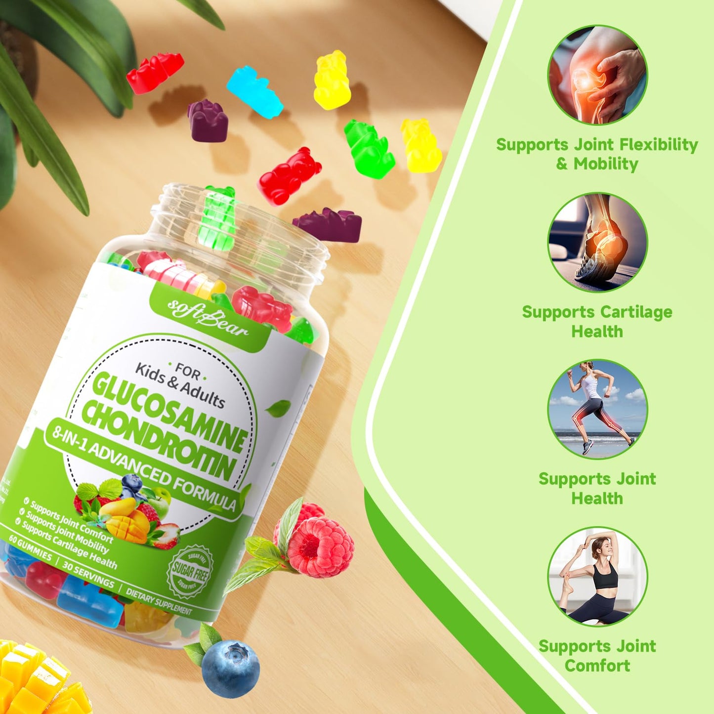 softbear Glucosamine Chondroitin Gummies 60 Count