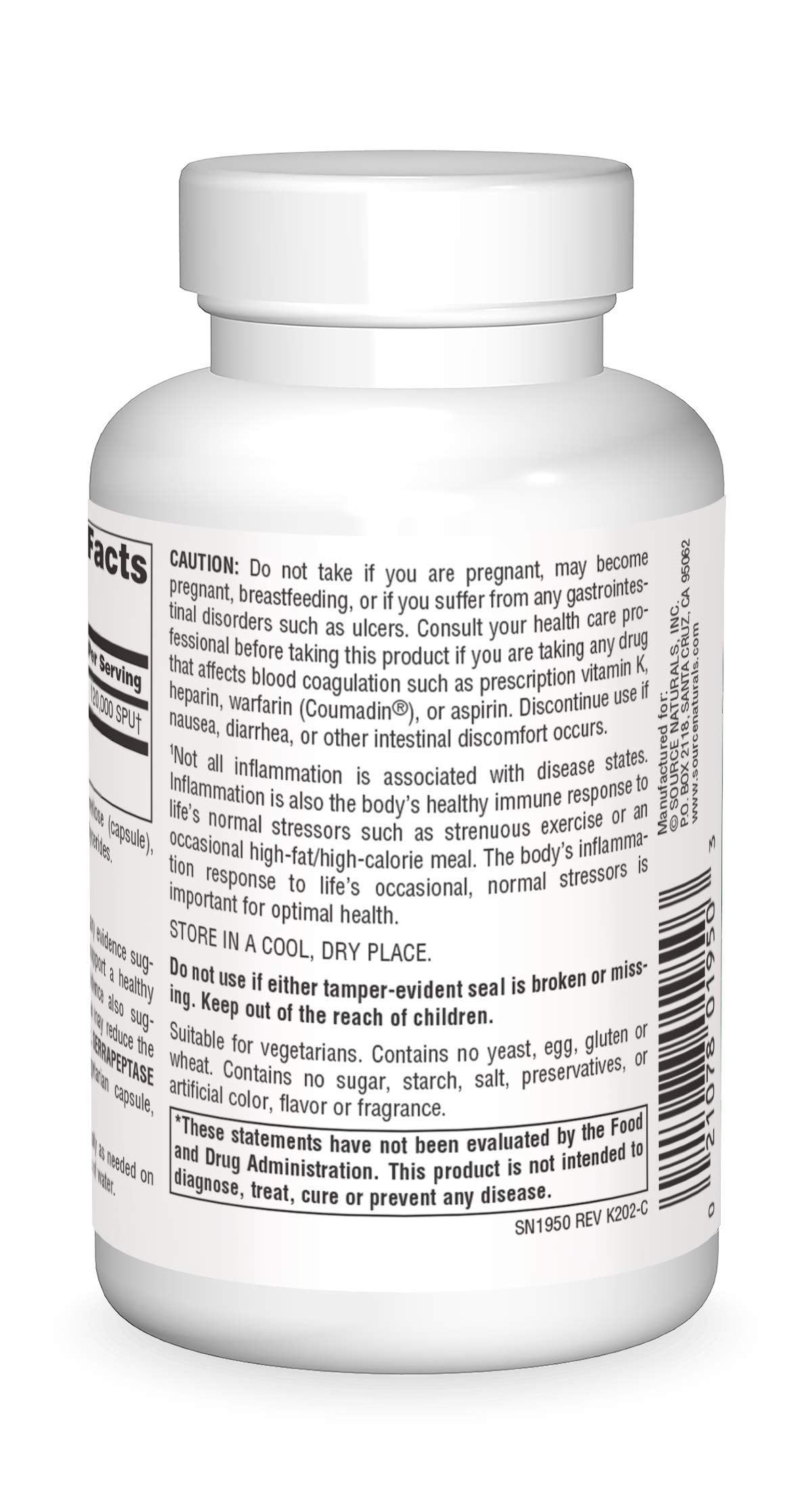 Source Naturals Serrapeptase Delayed Release Enzyme Capsule 120 Count