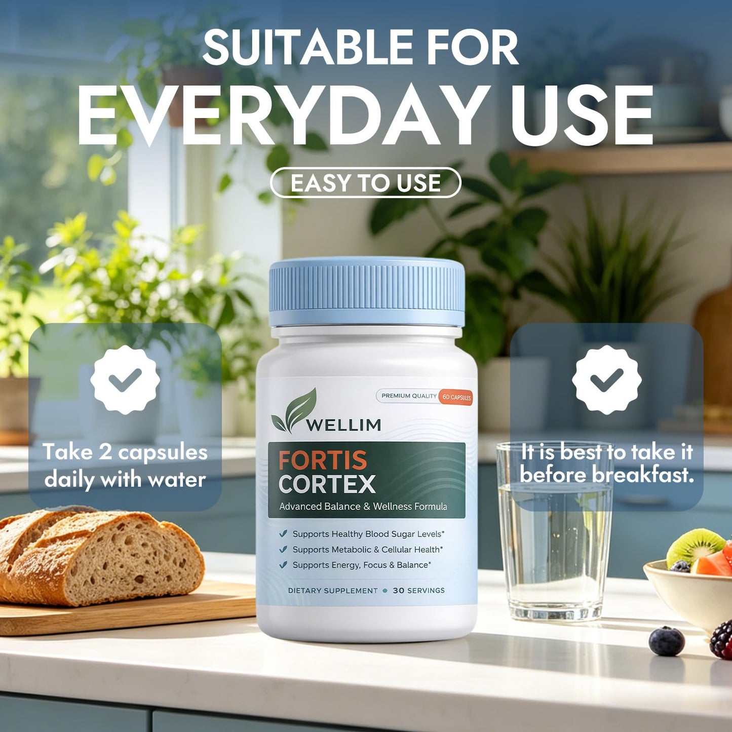 Herbies Wellim Fortiscortex 60 Capsules
