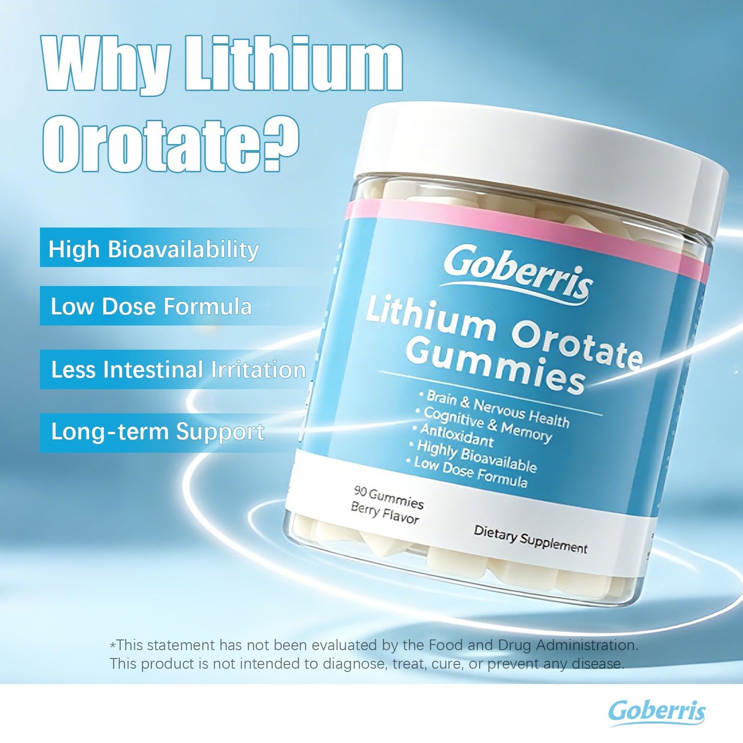 Goberris Lithium Orotate Gummy 90 Count