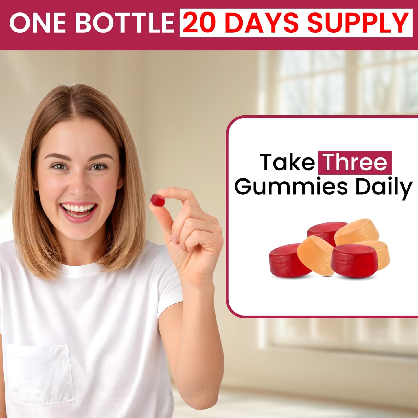 VITBOOST Fiber Gummies for Adults 7g Digestive Health & Regularity, 60 Gummies