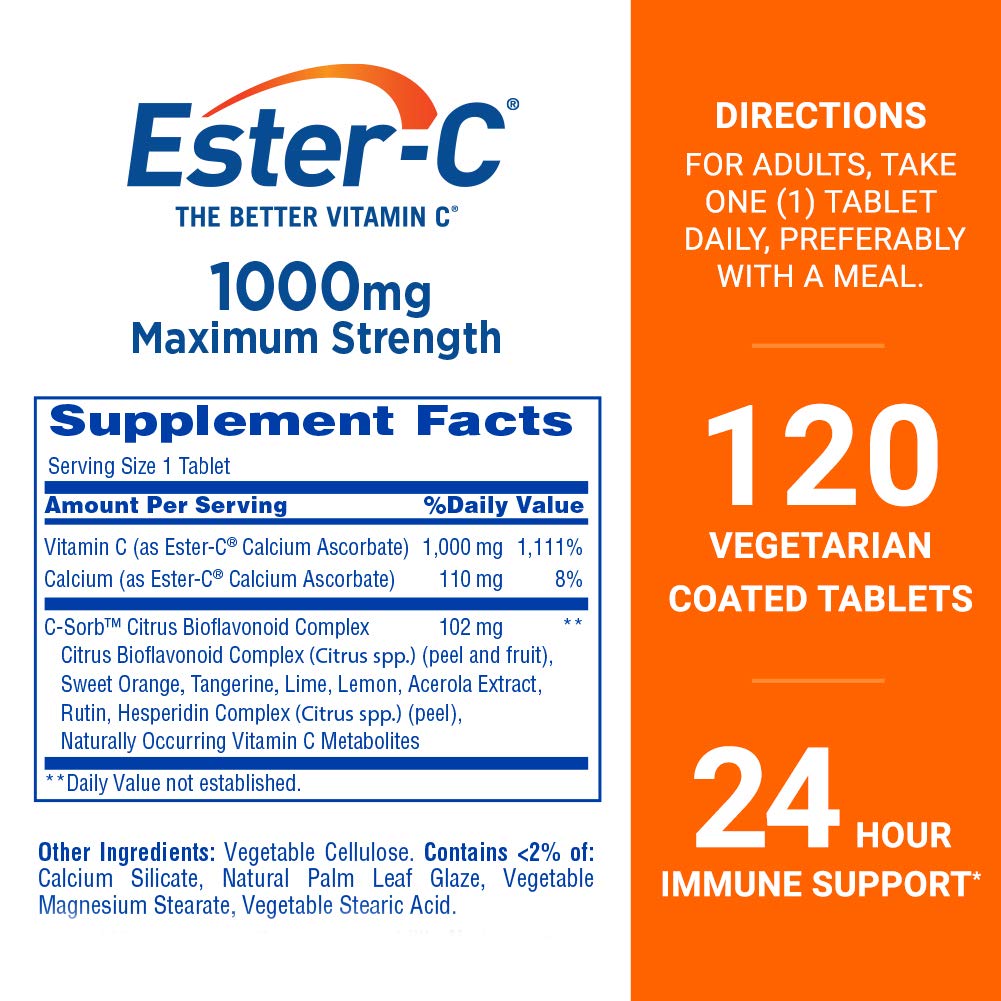 Ester-C Vitamin C 1000 mg Caplets 120