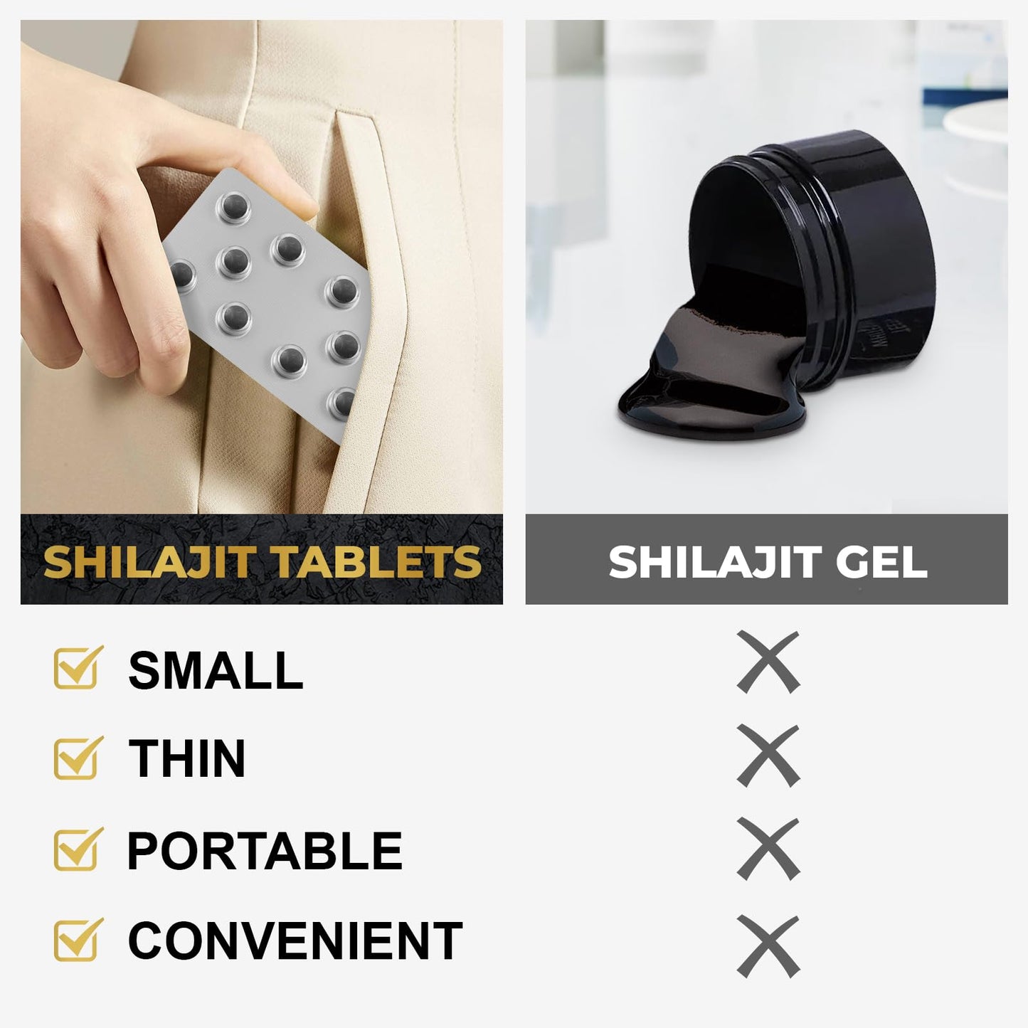 Santegra Shilajit Tablets 500 mg, 120 Count