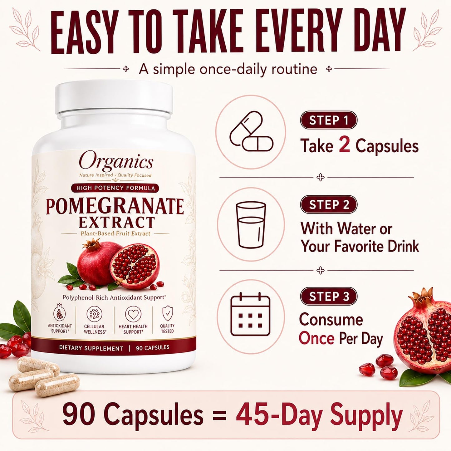 KYZTMHC Organic Pomegranate Extract Capsule 1 Count