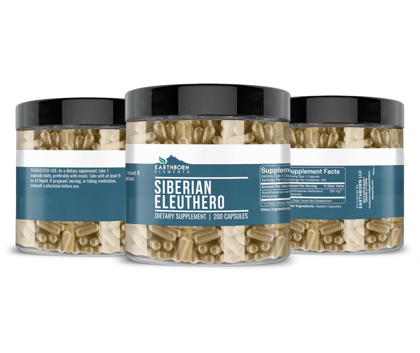 Earthborn Elements Siberian Eleuthero Capsules, 200 Count