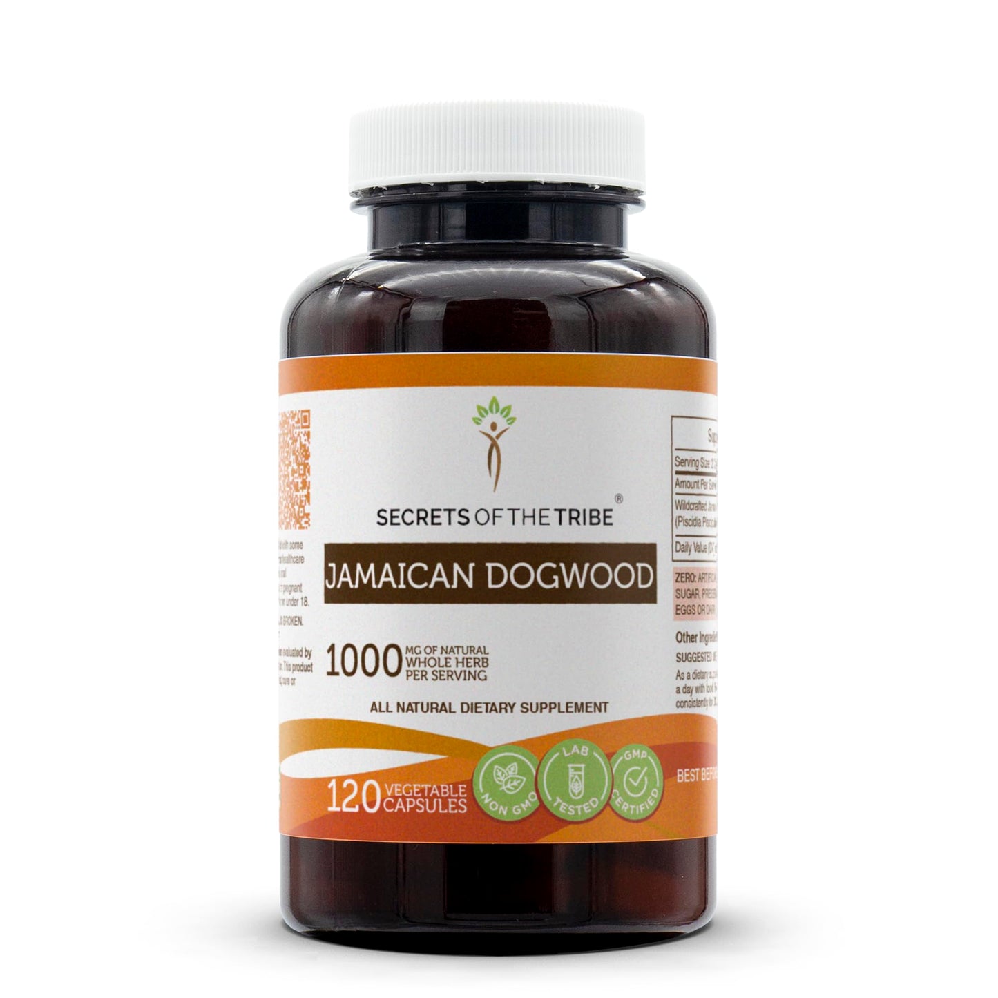 Secrets of the Tribe Jamaican Dogwood 1000 mg Capsules, 120 Count