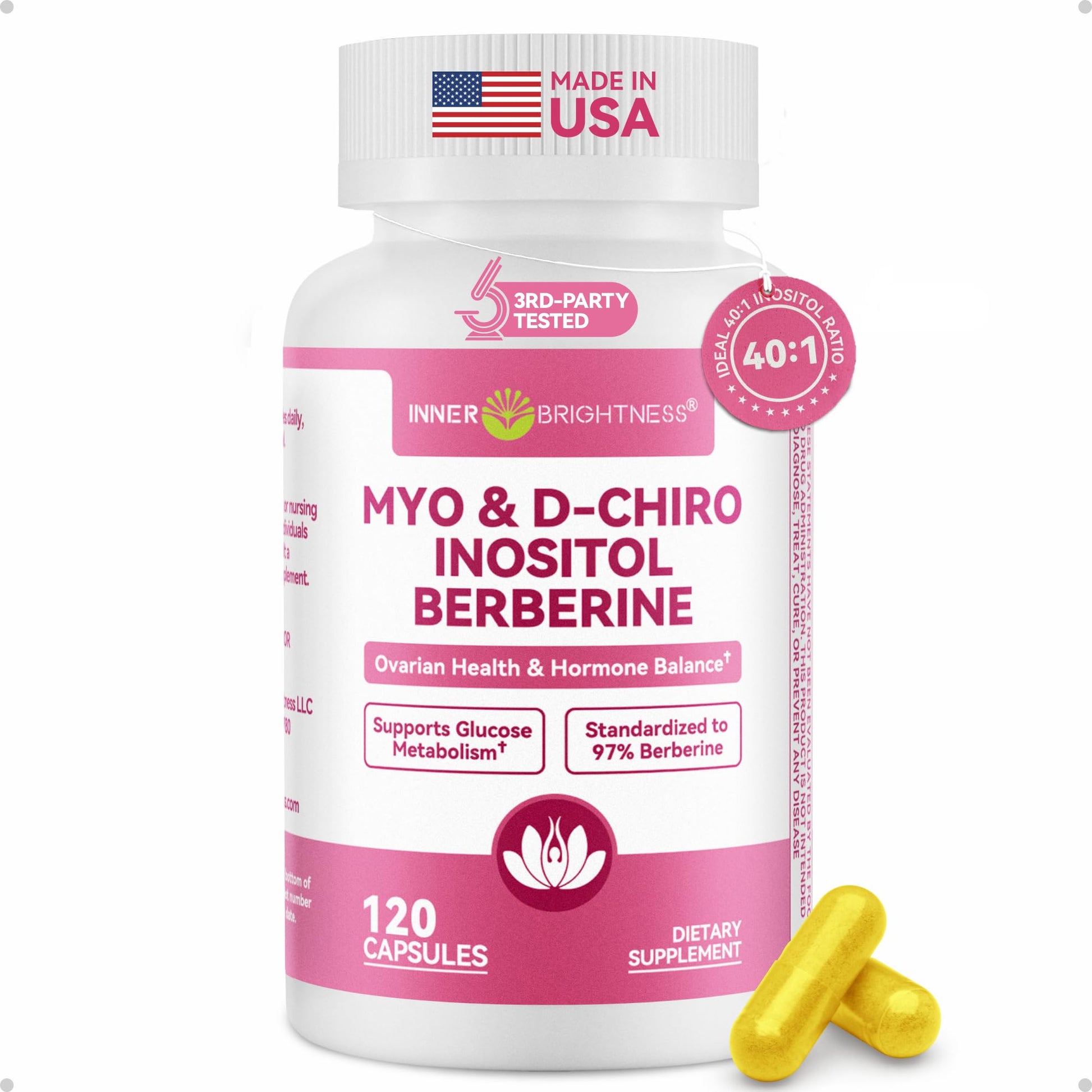 Inner Brightness Inositol Capsules, 120 Capsules