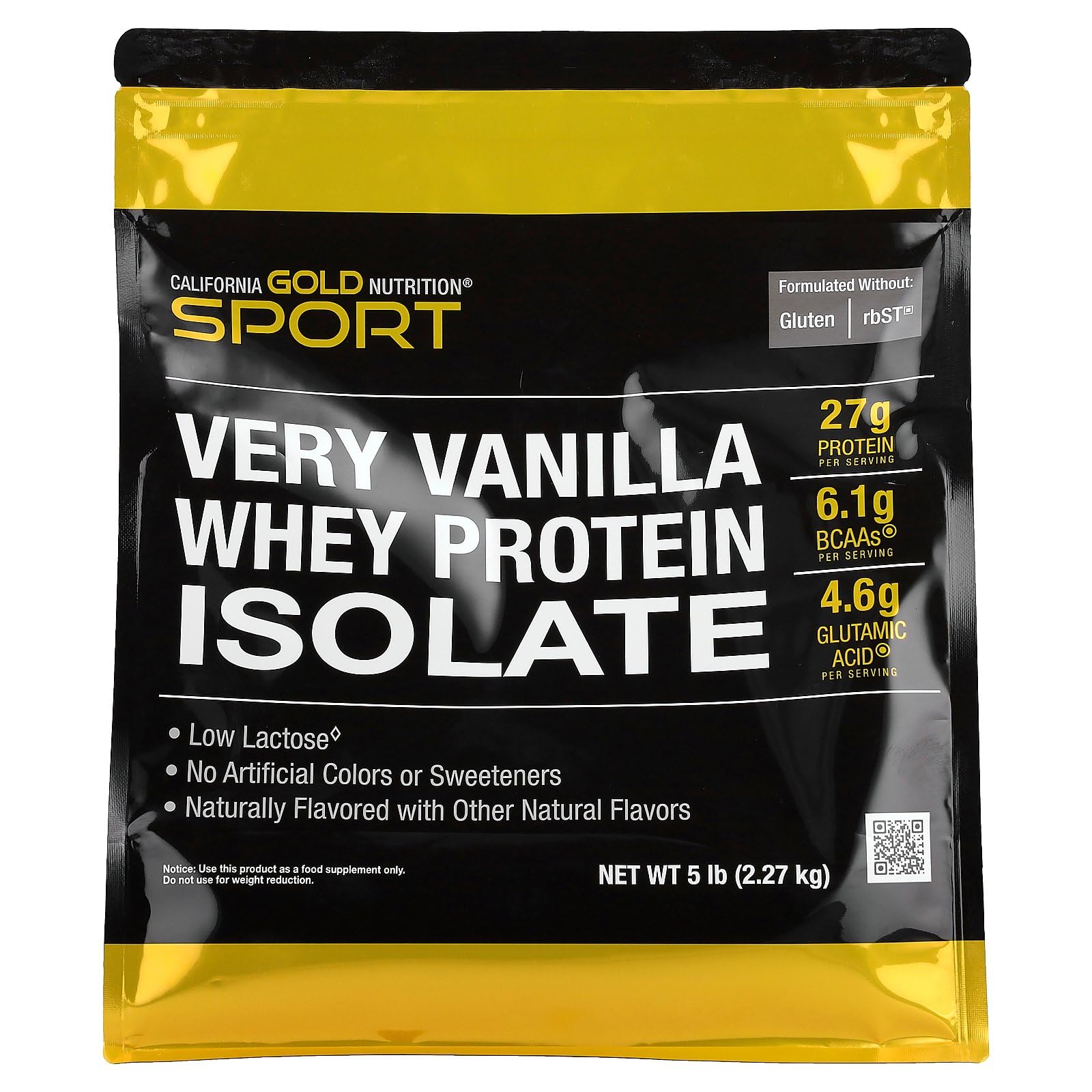 California Gold Nutrition Whey Protein Isolate Powder, Very Vanilla, 80