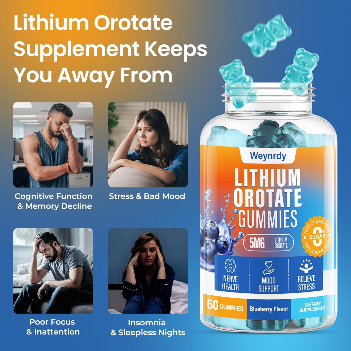 weynrdy Lithium Orotate 5mg Gummies, 60 Count