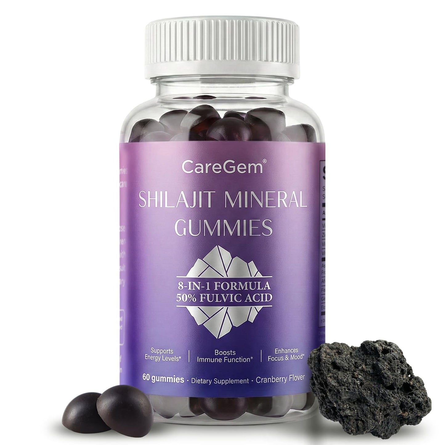 CareGem Natural Shilajit Gummies Gummy 60 Count