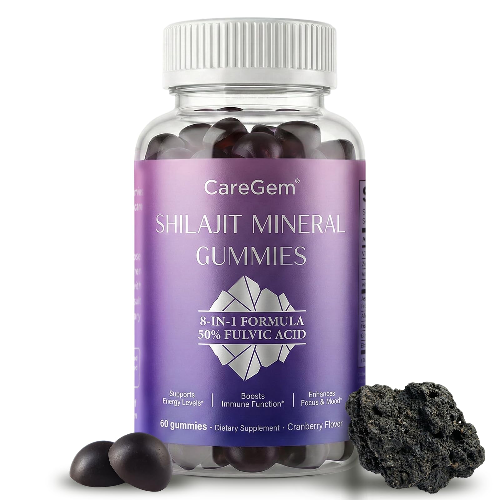 CareGem Natural Shilajit Gummies Gummy 60 Count
