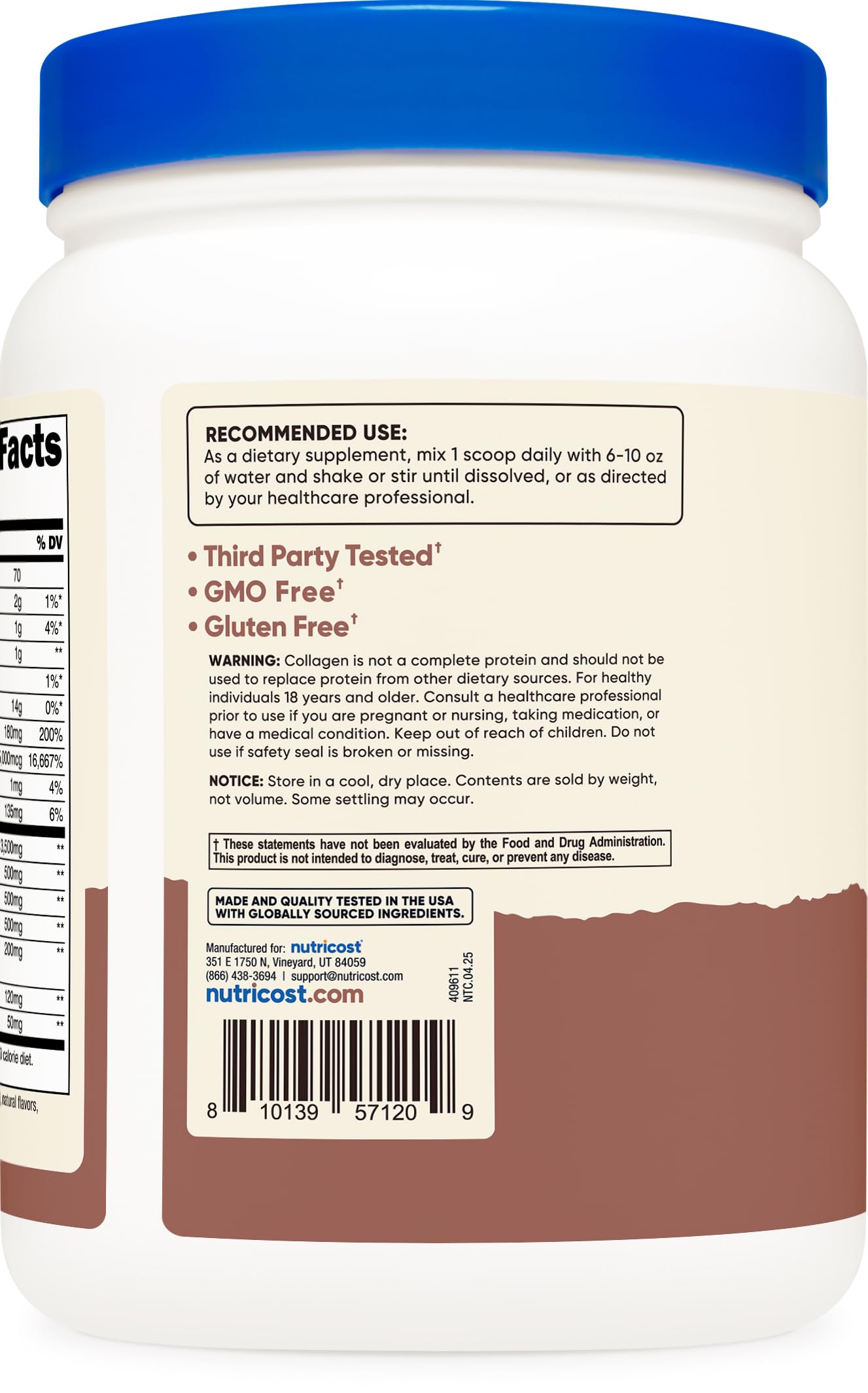 Nutricost Multi Collagen + Beauty & Protein Powder (Milk Chocolate Flavor), Powder, 21 Servings, Non-GMO, Gluten-Free
