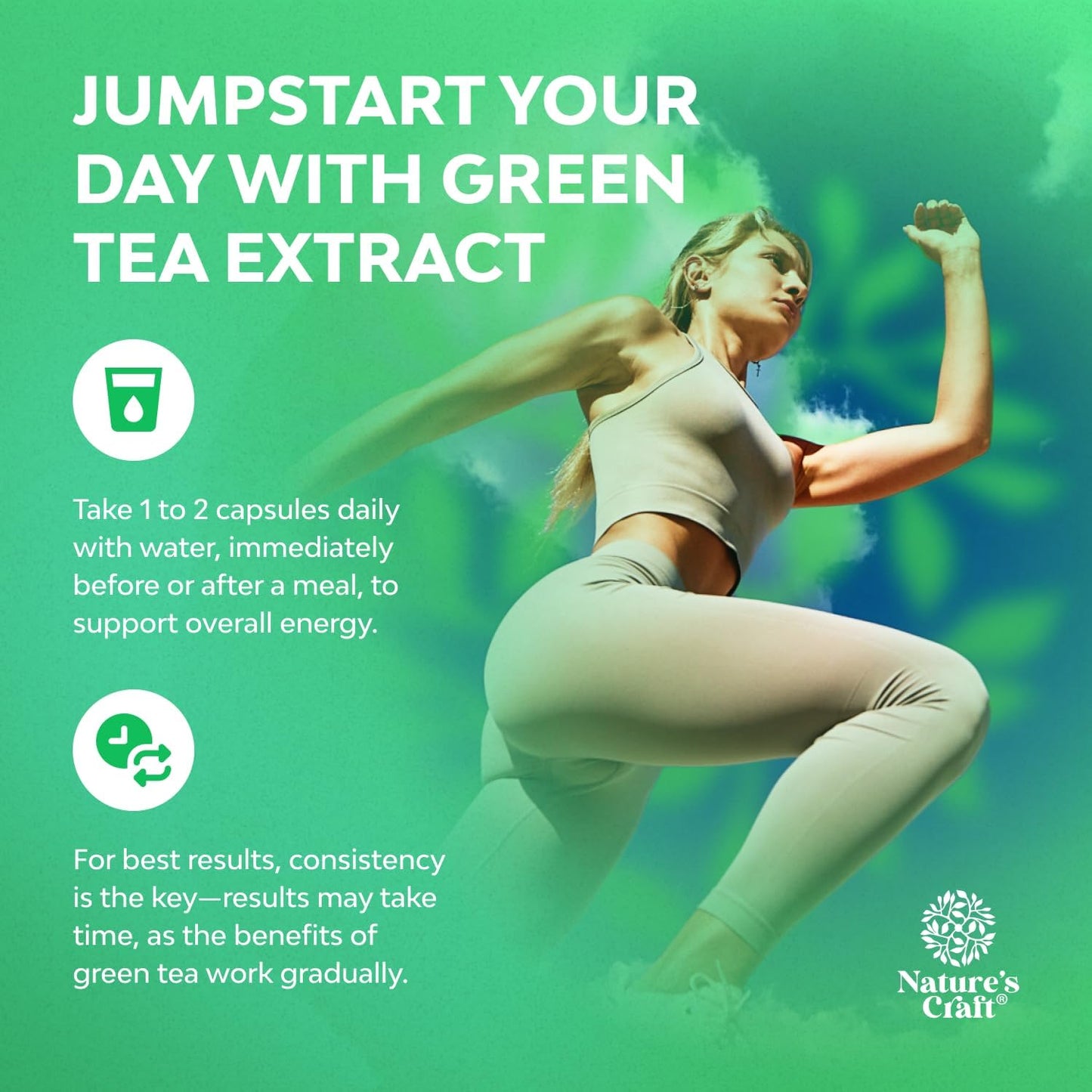 Natures Craft Green Tea Extract Capsules 60 Count