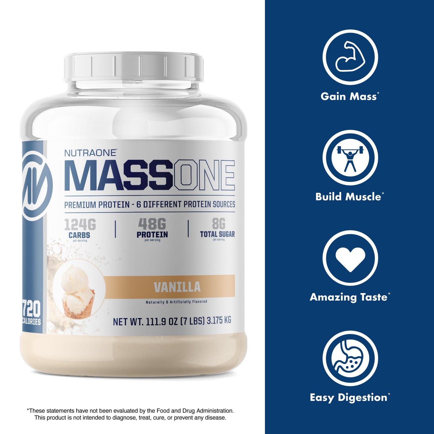 NutraOne Massone Mass Gainer Protein Powder, 112 Servings, Chocolate Peanut Butter Cup