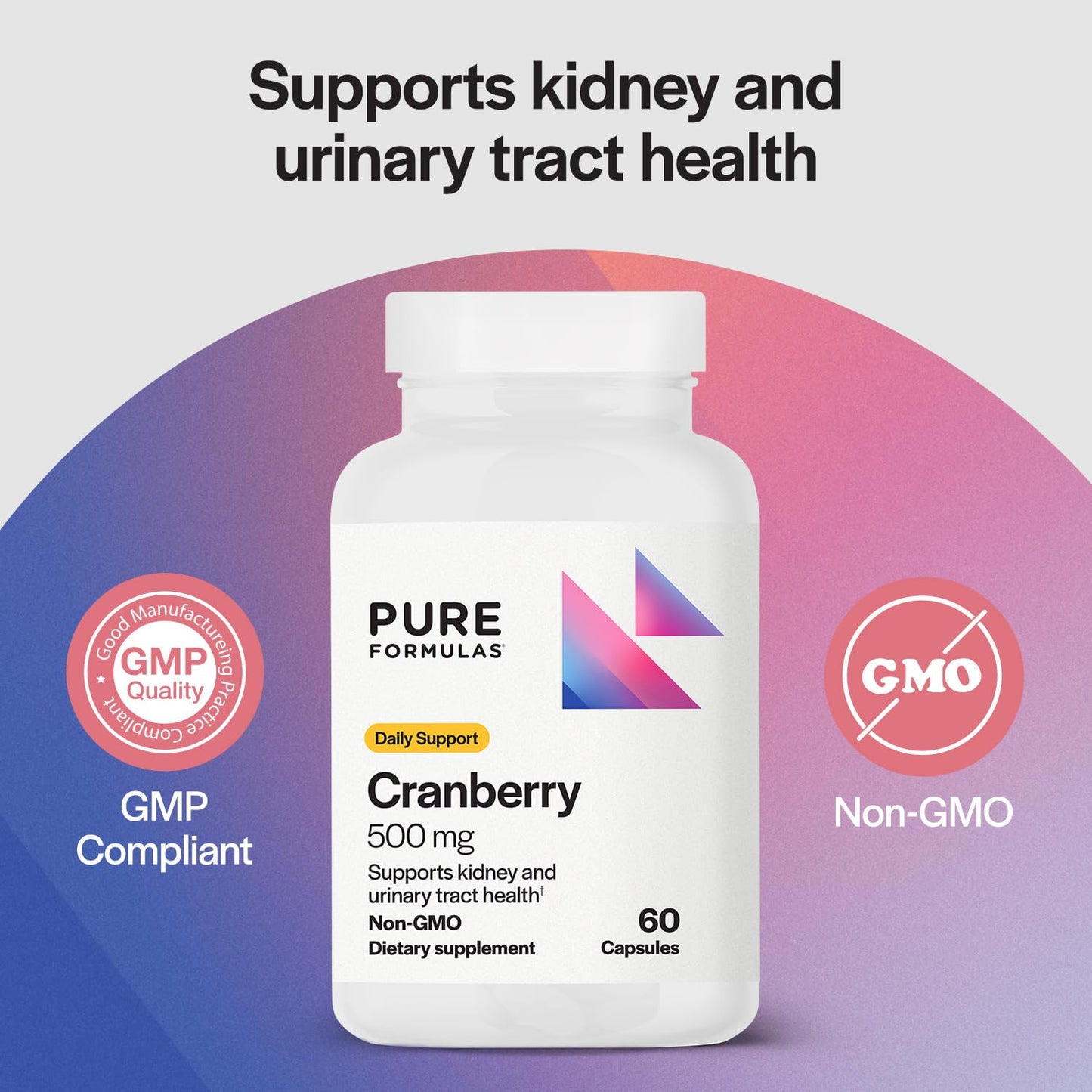 PureFormulas Cranberry 500 mg Capsule, 60 Count