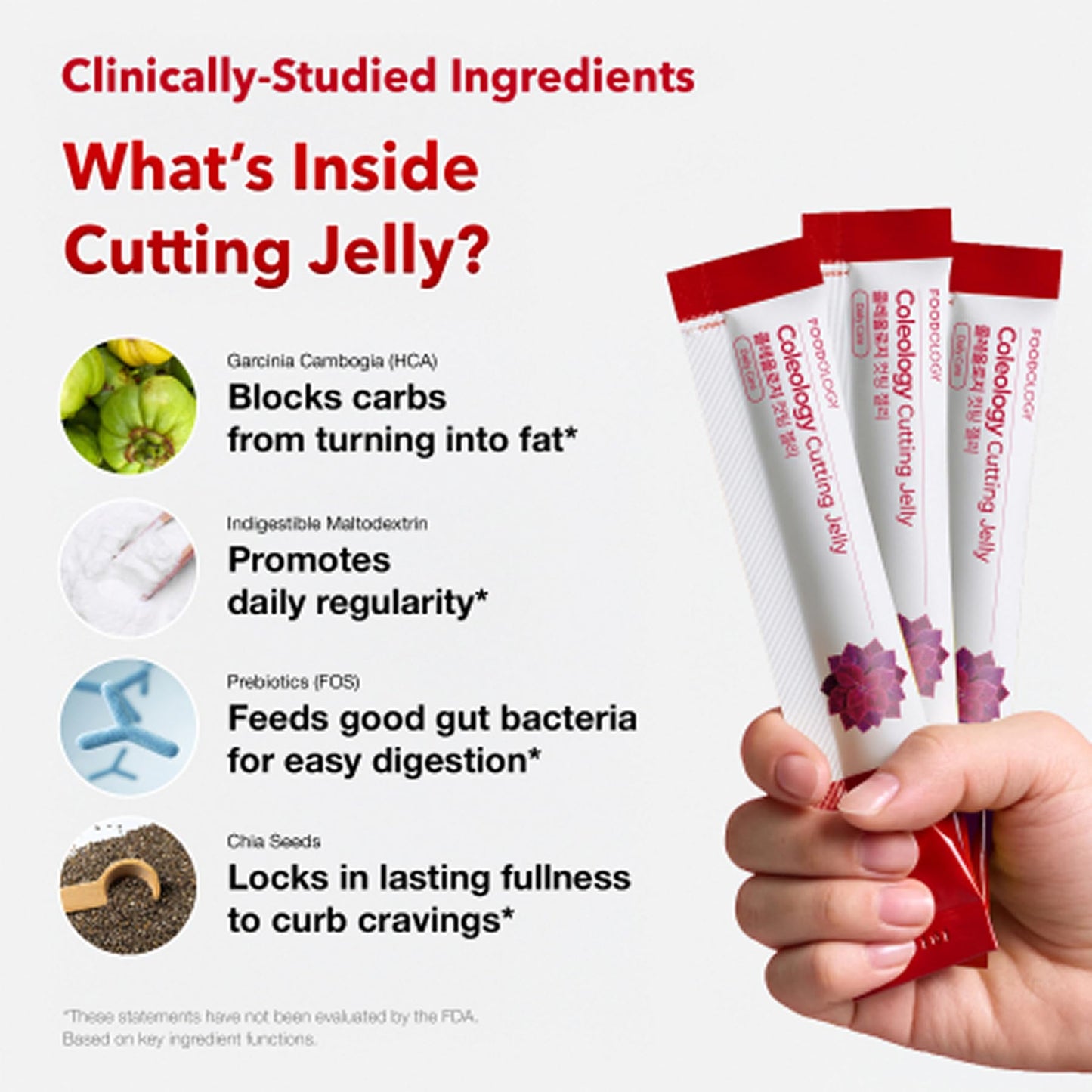 FOODOLOGY Coleology Cutting Stick Jelly (Pomegranate) Gummy 10 Count