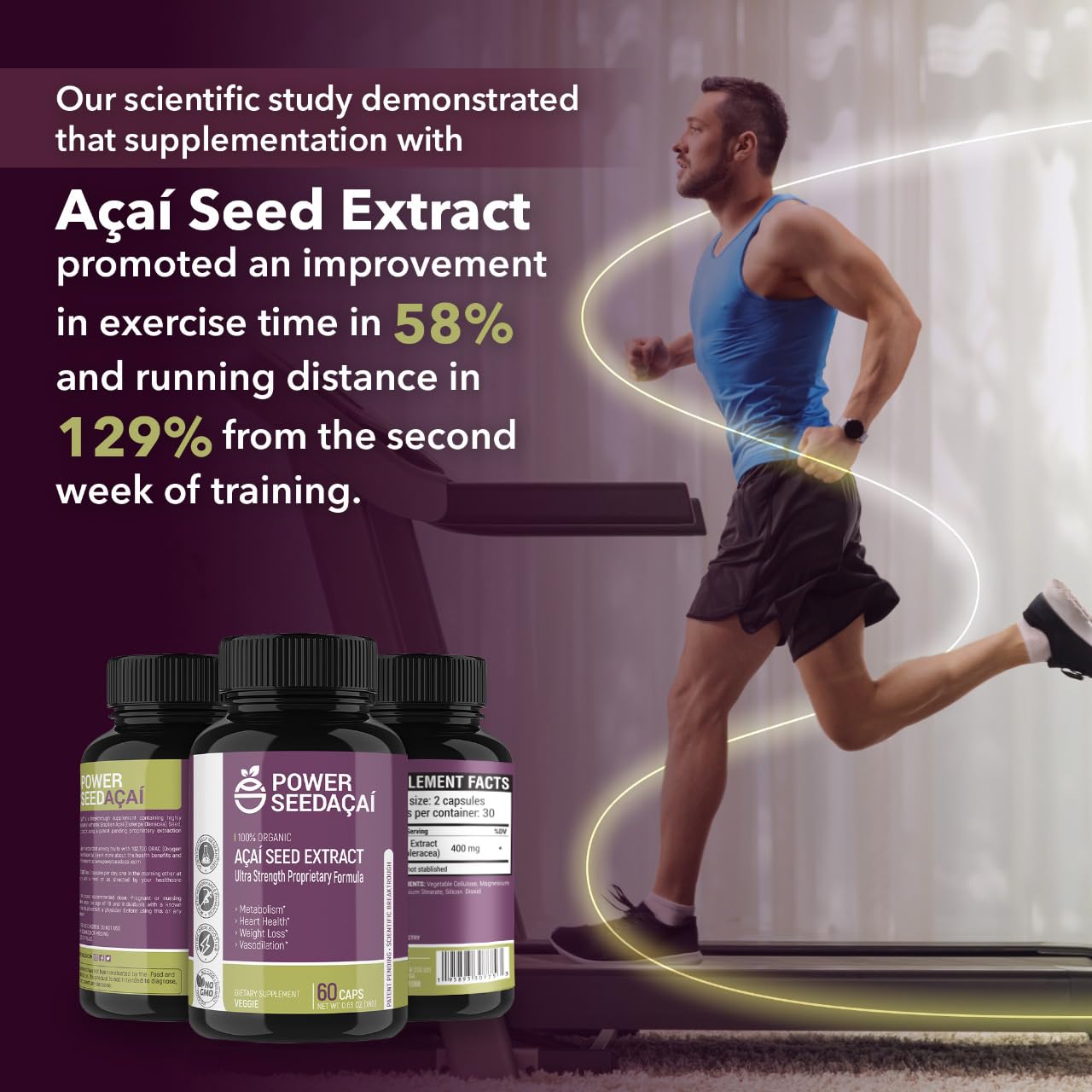 POWER SEEDAÇAÍ Power Seed Acai Nitric Oxide Booster Capsule 60 Count