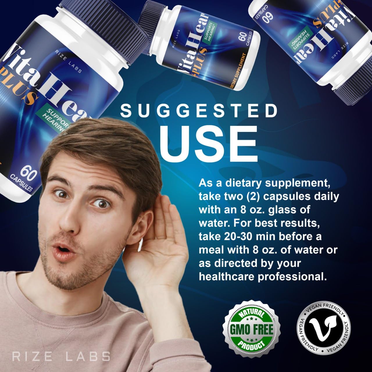 rize labs VitaHear Plus Supplement Capsule 60 Capsules
