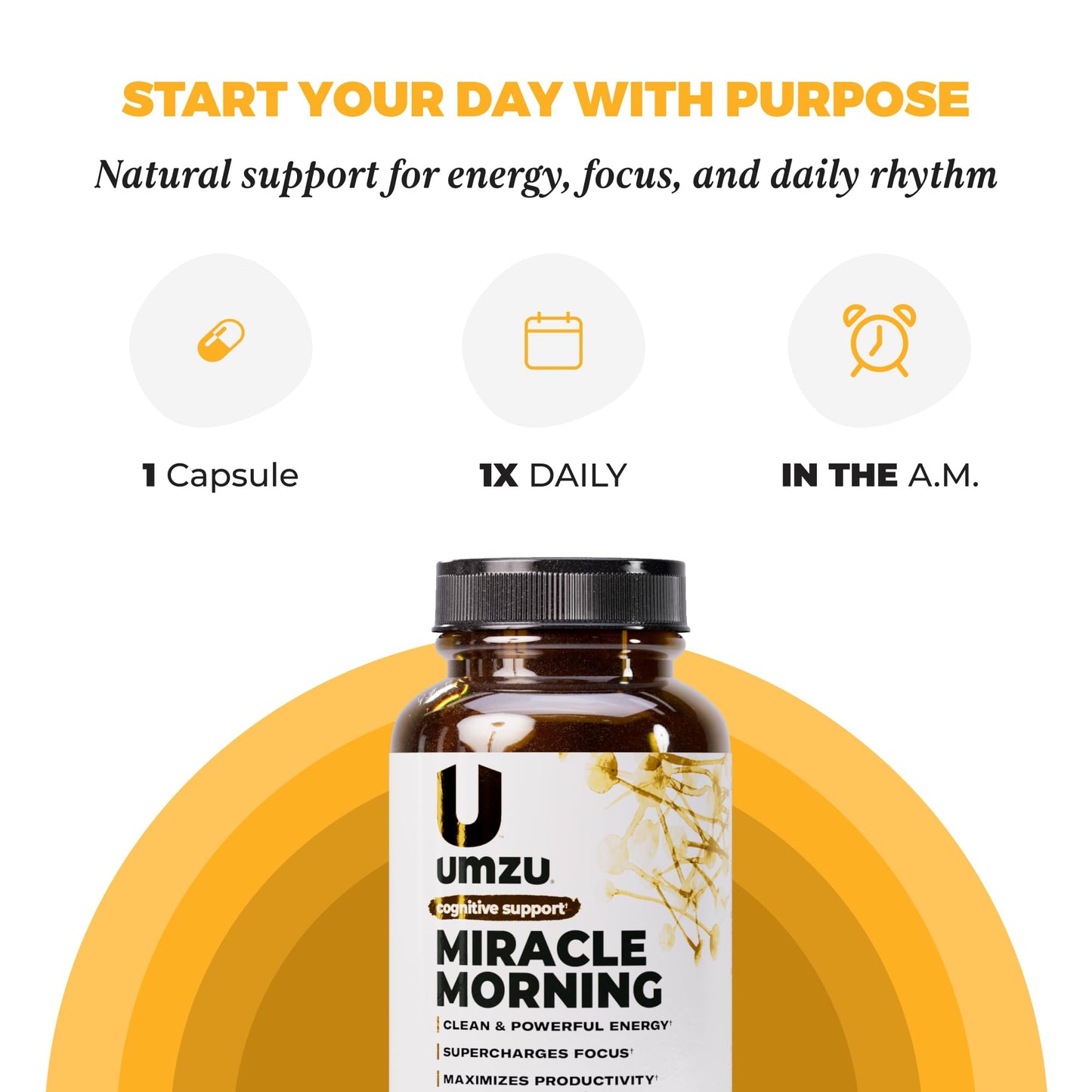 UMZU Miracle Morning Energy Support Supplement Capsules 30