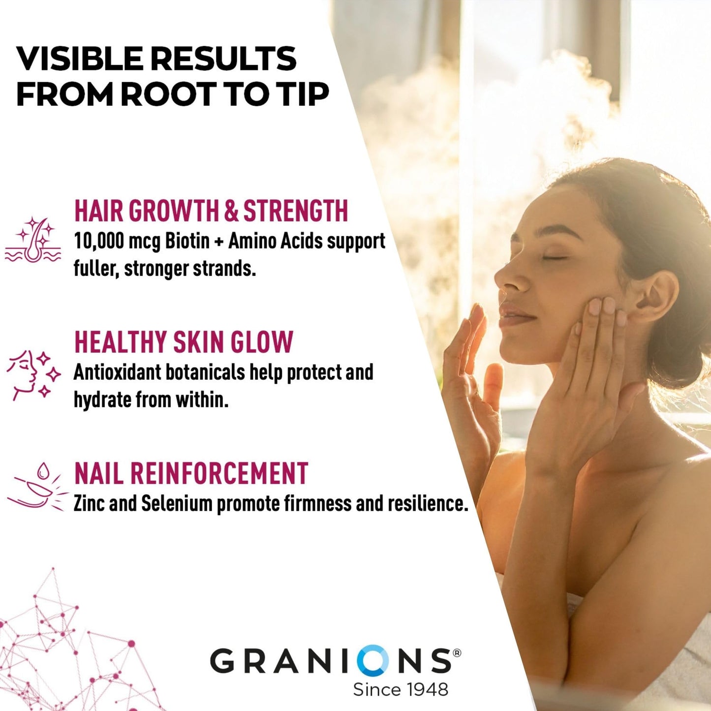 Granions Biotin 10,000 mcg Hair, Skin and Nails Tablet, 60 Tablets
