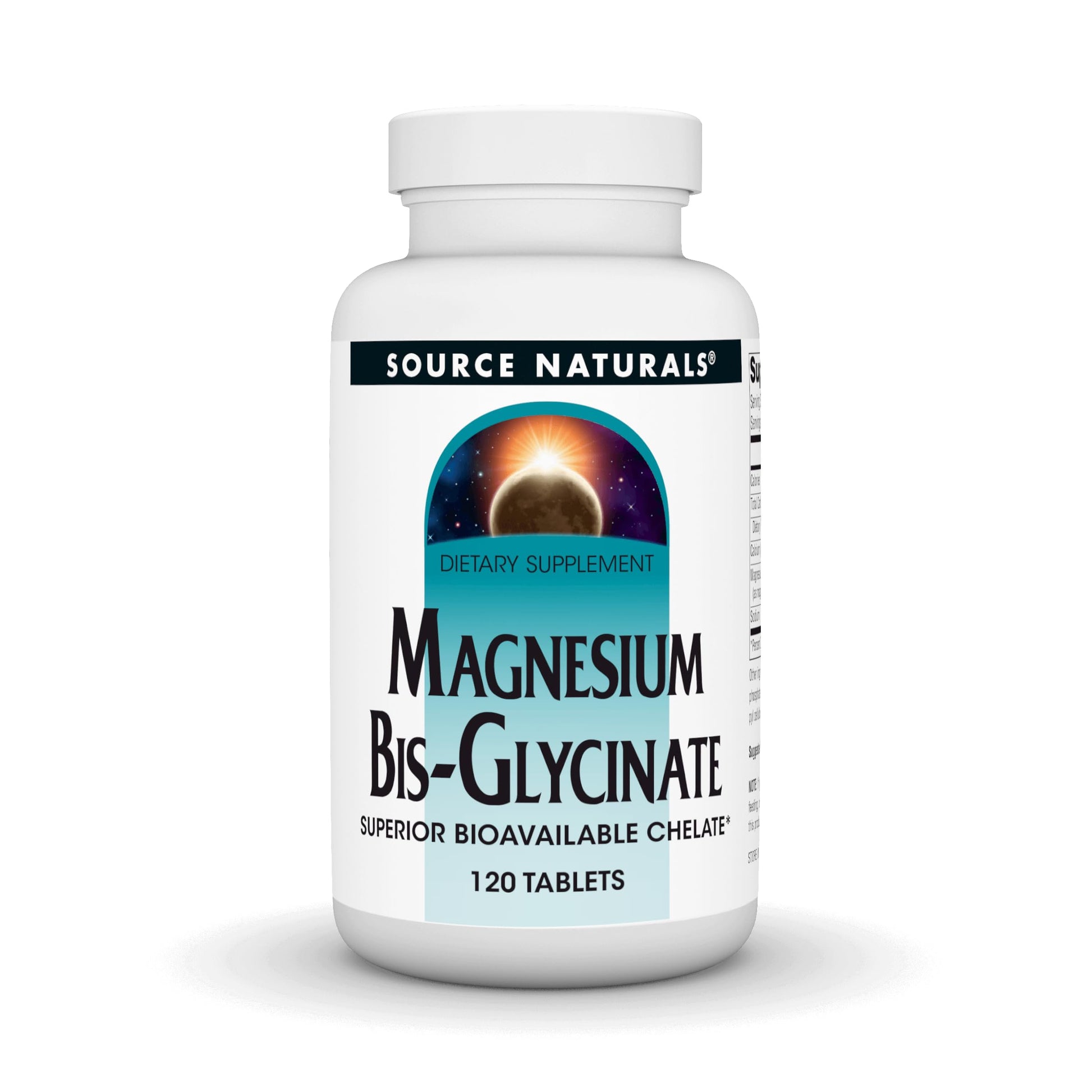 Source Naturals Magnesium Bis-Glycinate Tablet, 120 Tablets