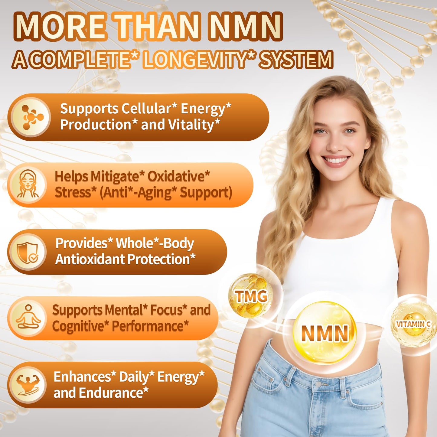 VivoNu 15-in-1 Liposomal NMN Supplement Capsule, 120 Capsules