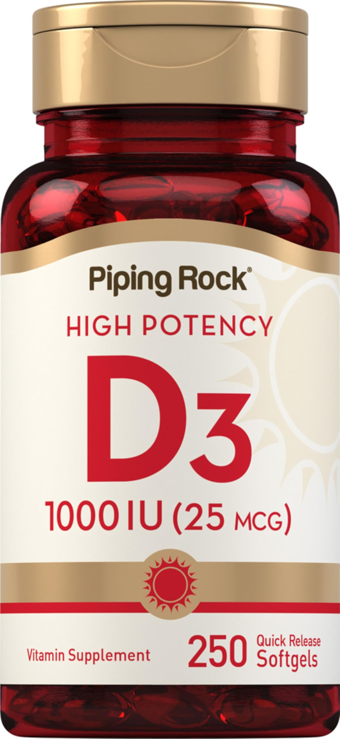 Piping Rock Vitamin D3 1000IU Softgels 250