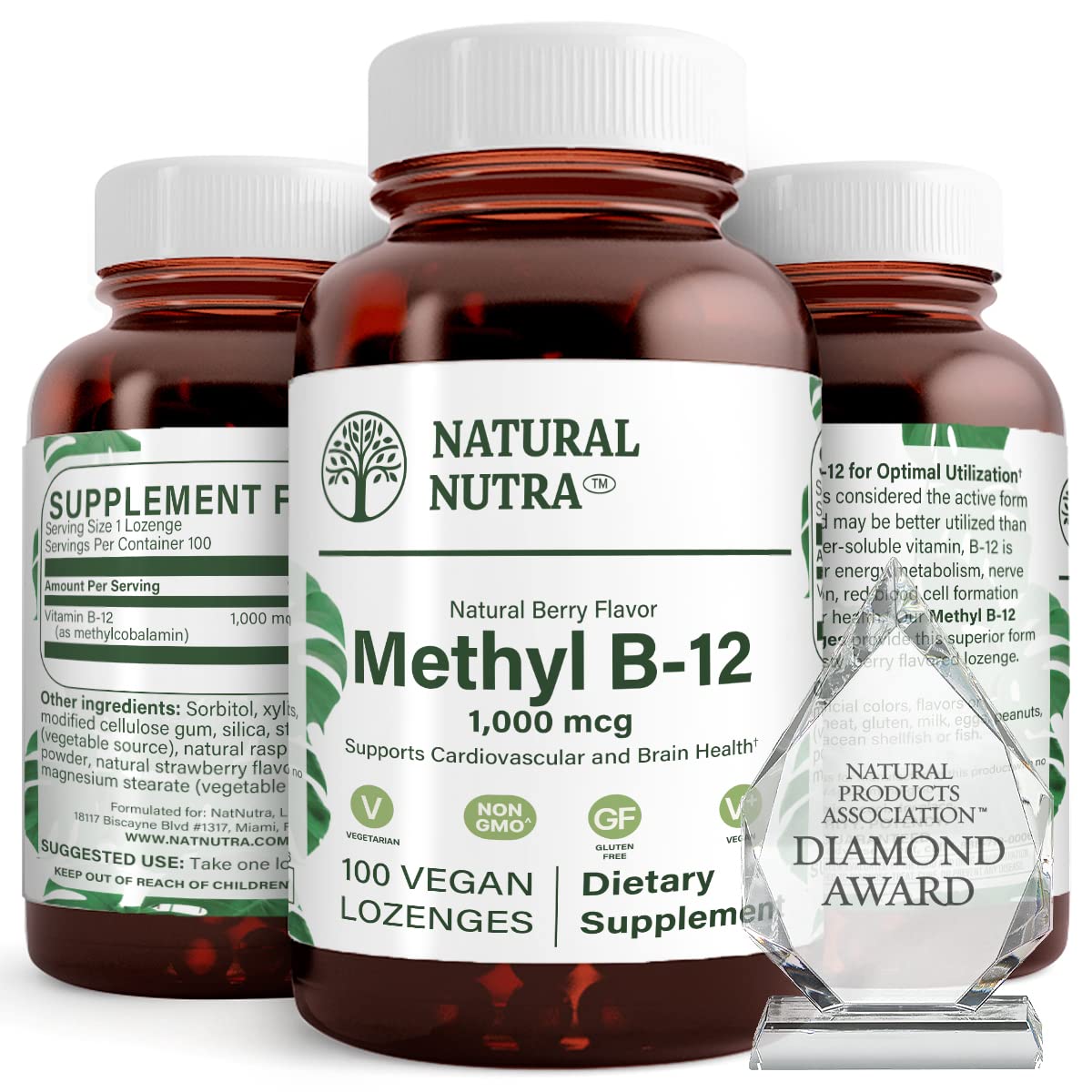 Natural Nutra Vegan Methyl B12 1000mcg Lozenges, 100 Count