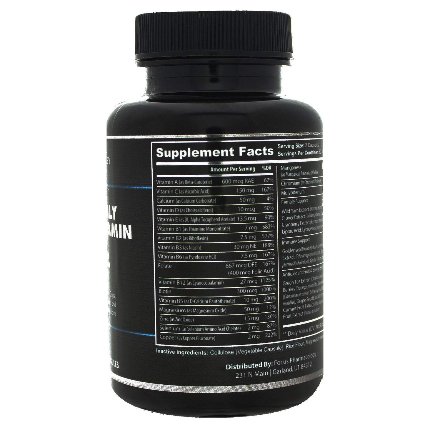 Focus Pharmacology Women's Daily Super Multi-Vitamin for Women 60 Capsules