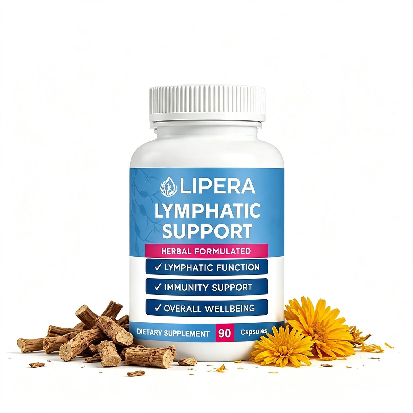 Lipera Health Lymphatic Support, Lymphatic Drainage Support Capsules, 1 Count