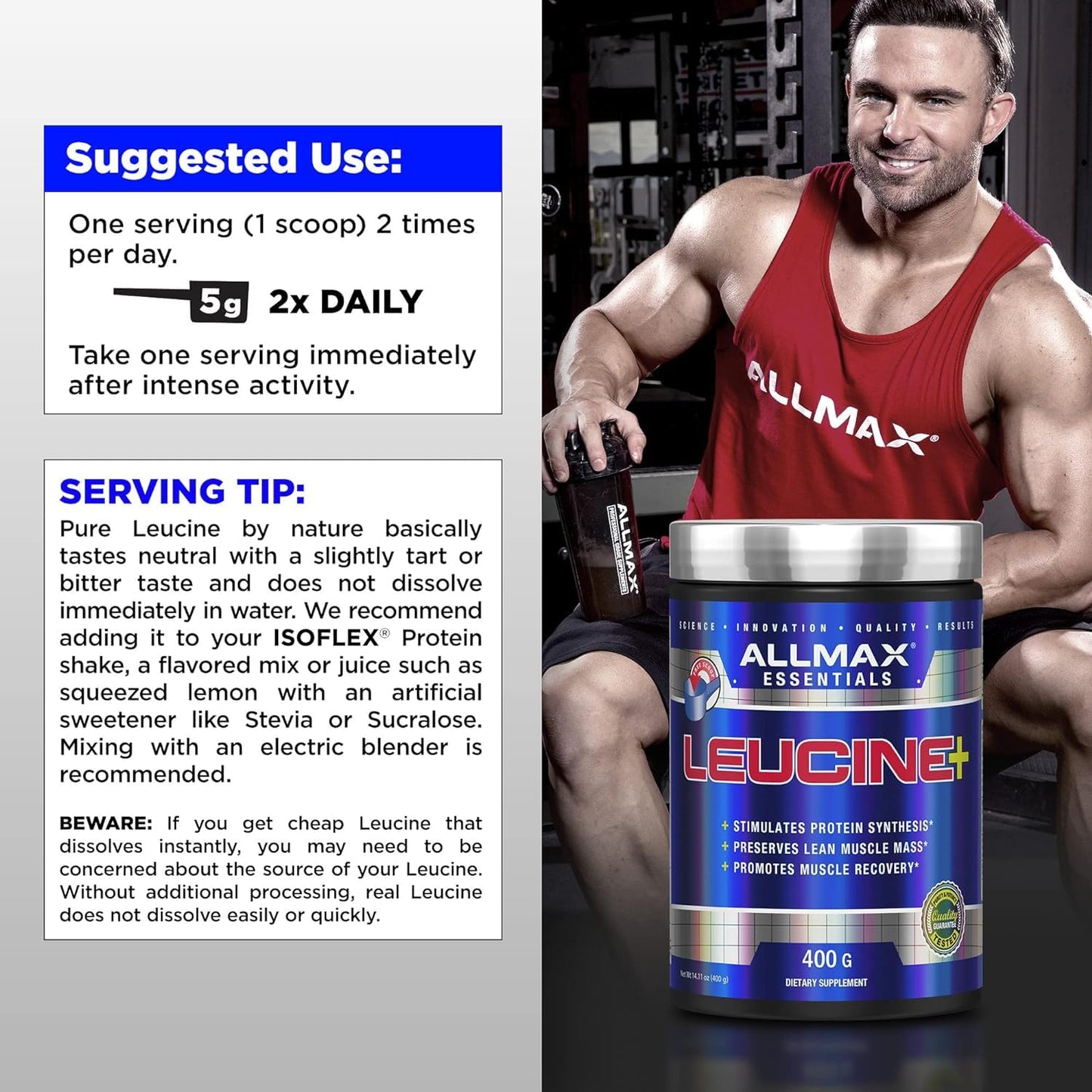 ALLMAX Leucine Powder 14.1 oz