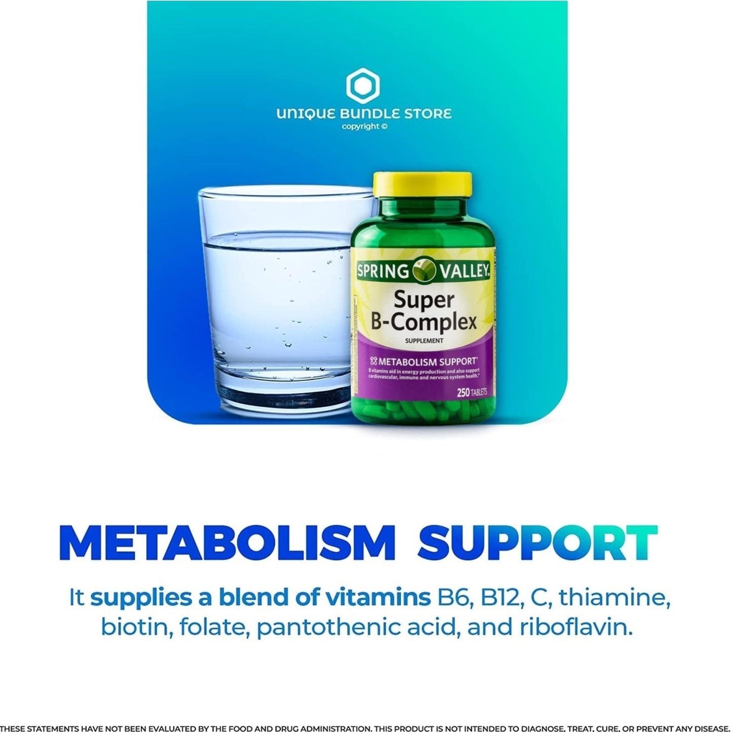 Unique Bundle Store Super Vitamin B Complex 250 Tablets