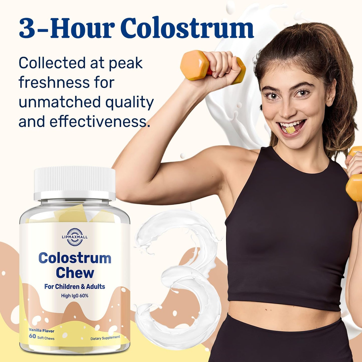lipmaxmall Bovine Colostrum Chewable 60 Count