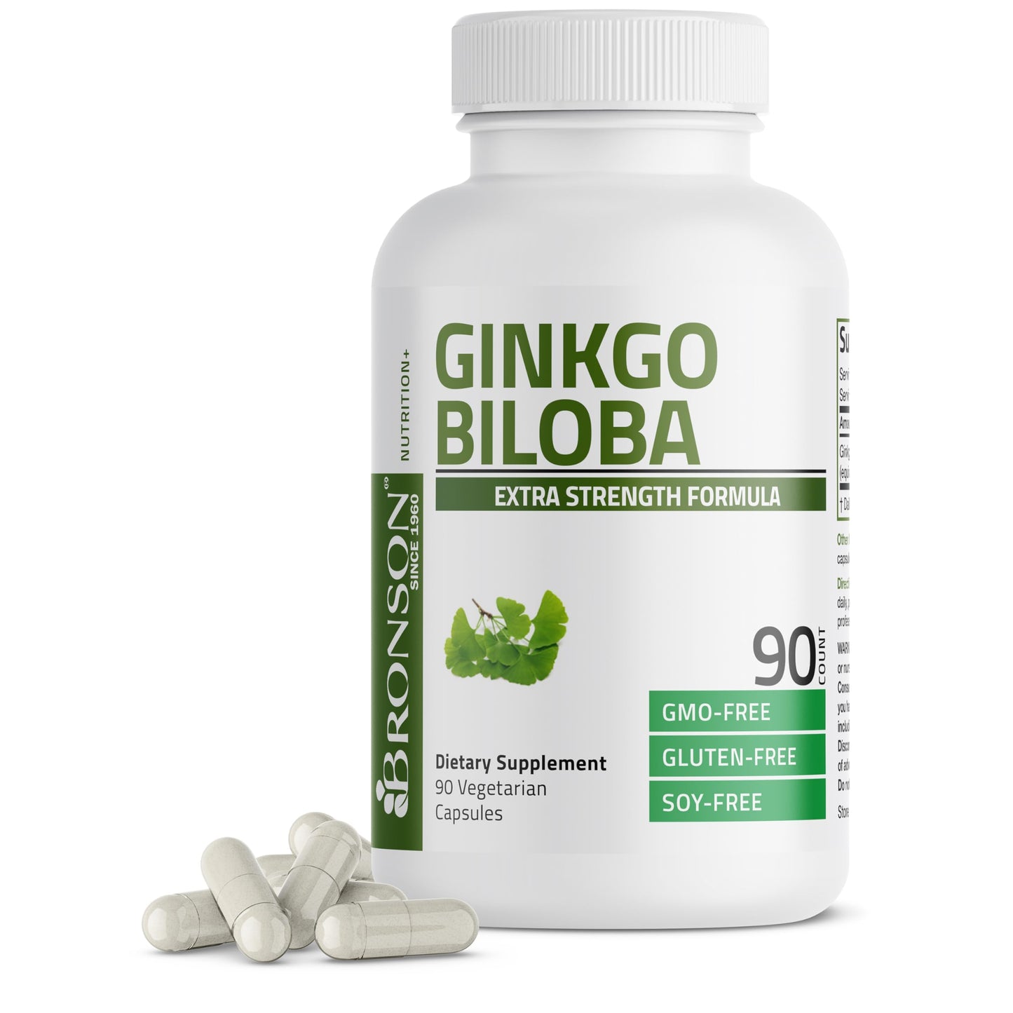 Bronson Ginkgo Biloba Extra Strength Supports Brain Function & Memory 90 Capsules