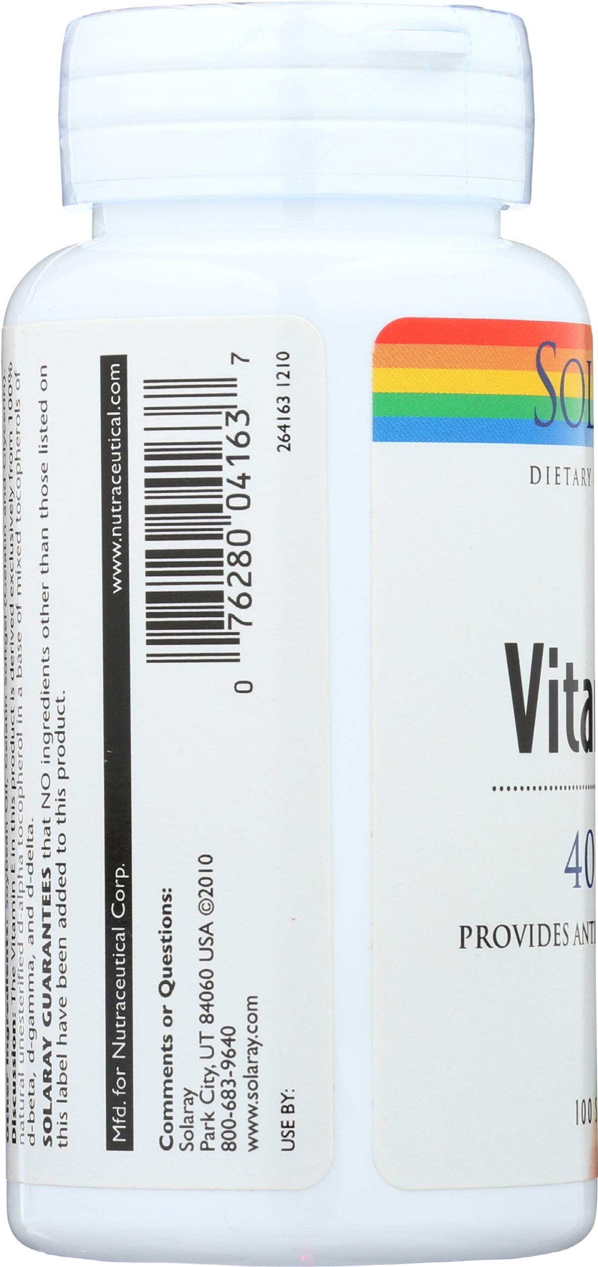 Solaray Vitamin E D-Alpha Tocopherol Softgels 100 Count