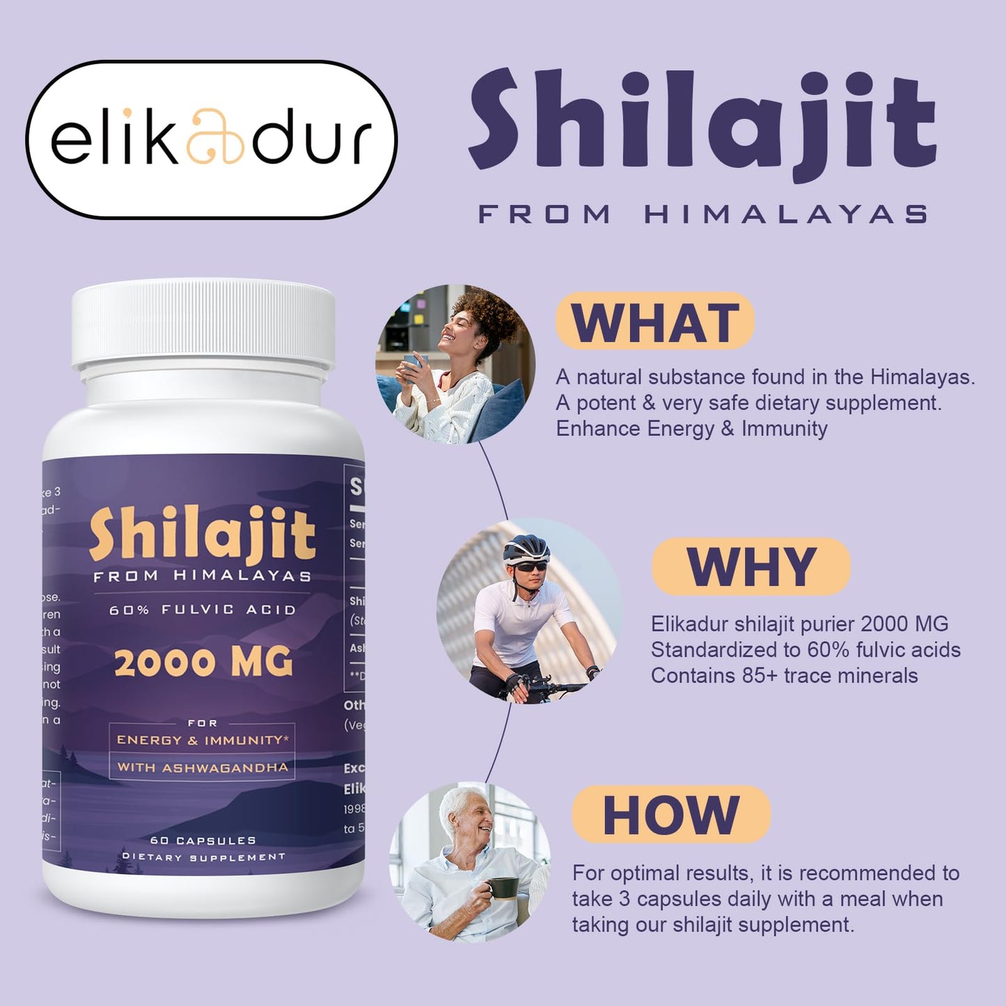 Elikadur Shilajit Capsules 60 Count