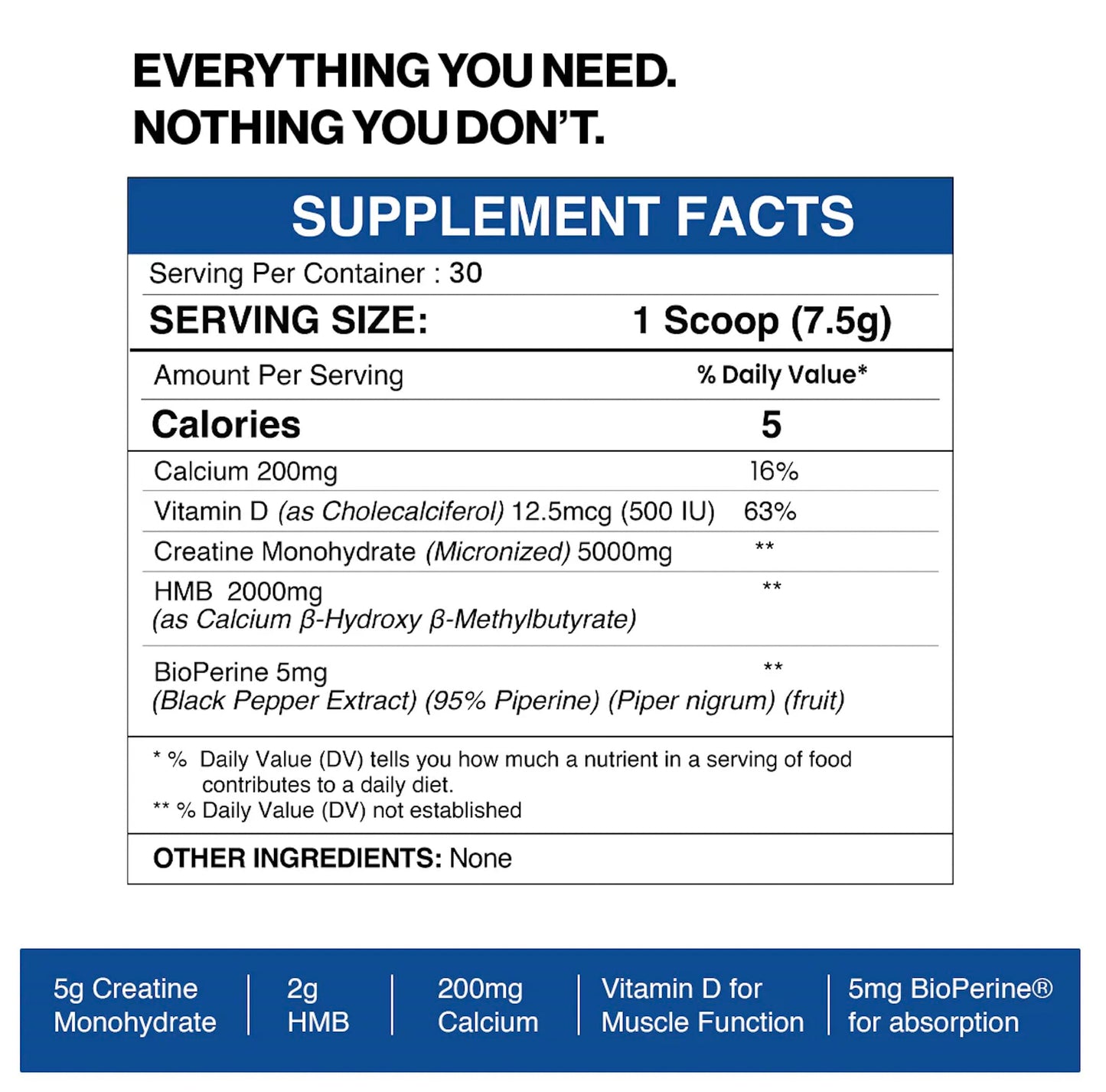 Gaspari Nutrition Creatine HMB, Micronized Creatine Monohydrate and HMB Powder 7.94 Ounces