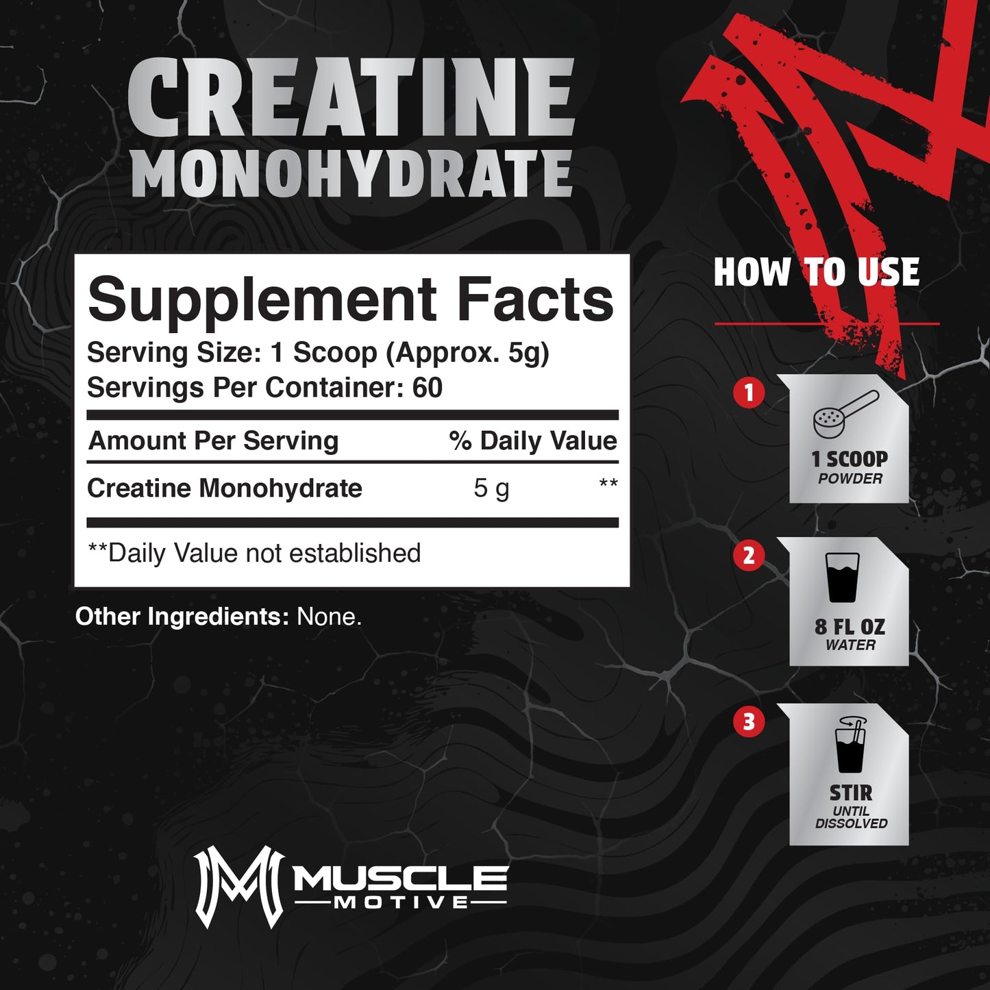 Muscle Motive Creatine Monohydrate Powder 10.58 Ounce