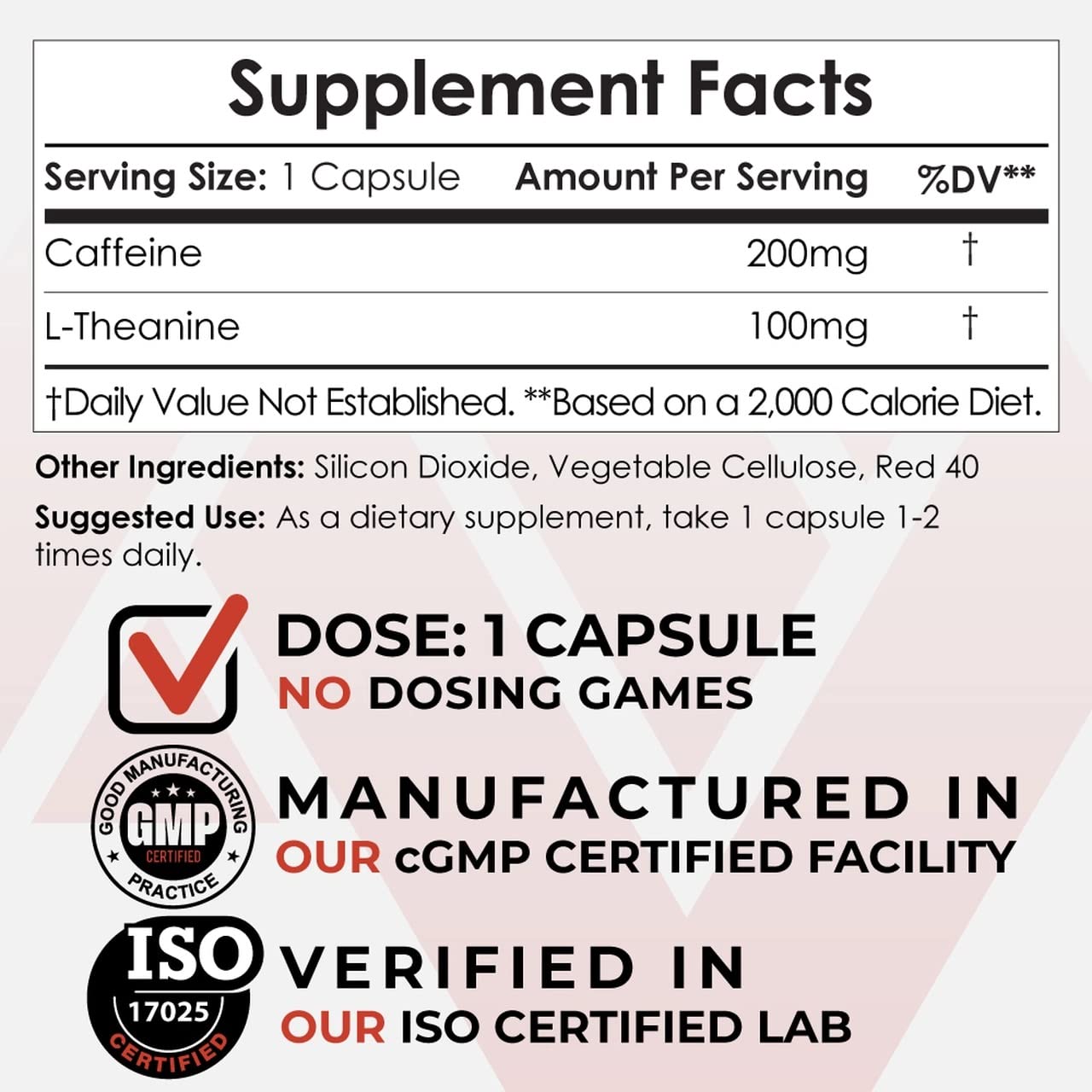 Nootropics Depot Caffeine and L-Theanine Capsules 60 Count