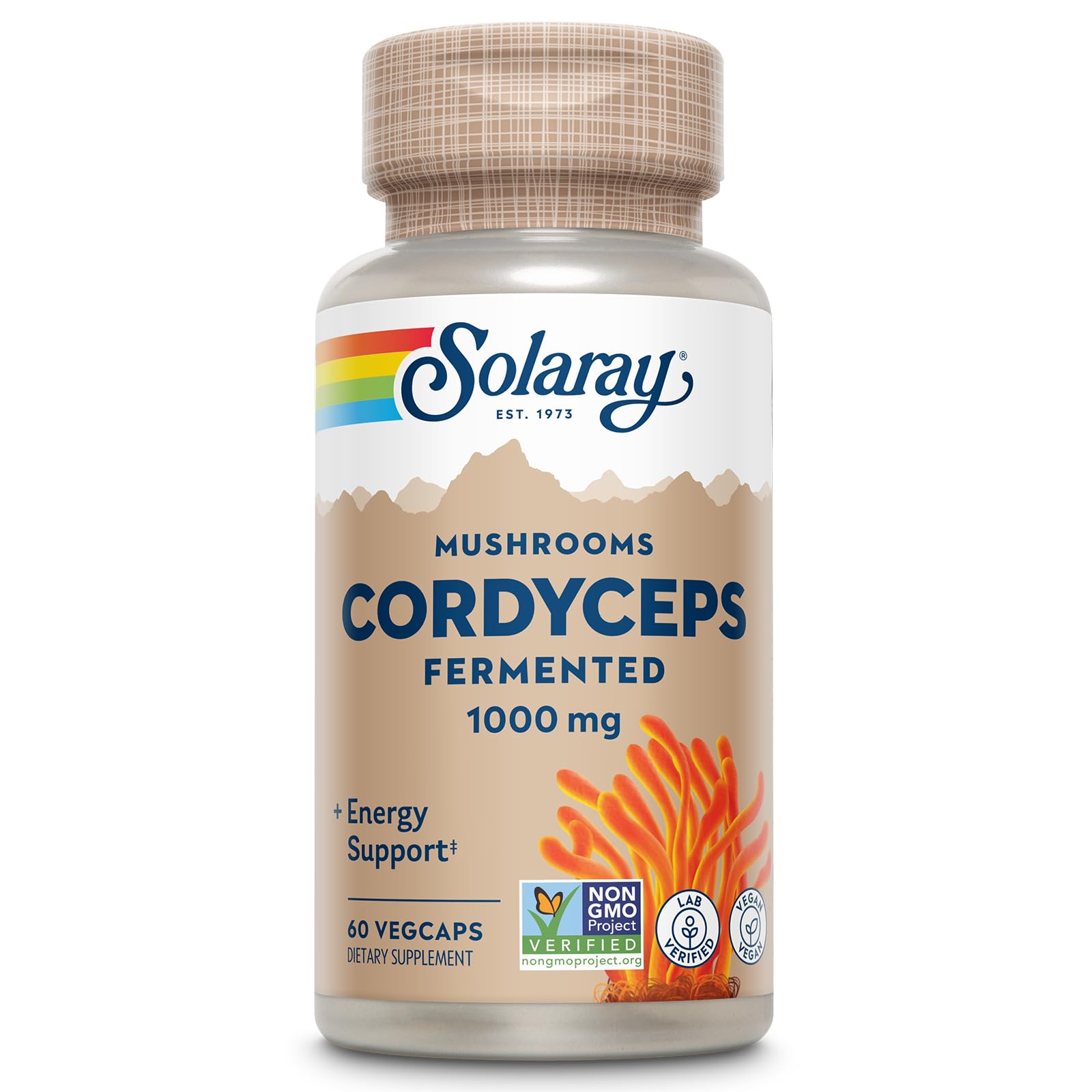 SOLARAY Fermented Cordyceps Mushroom 1000 mg Capsule 60 VegCaps