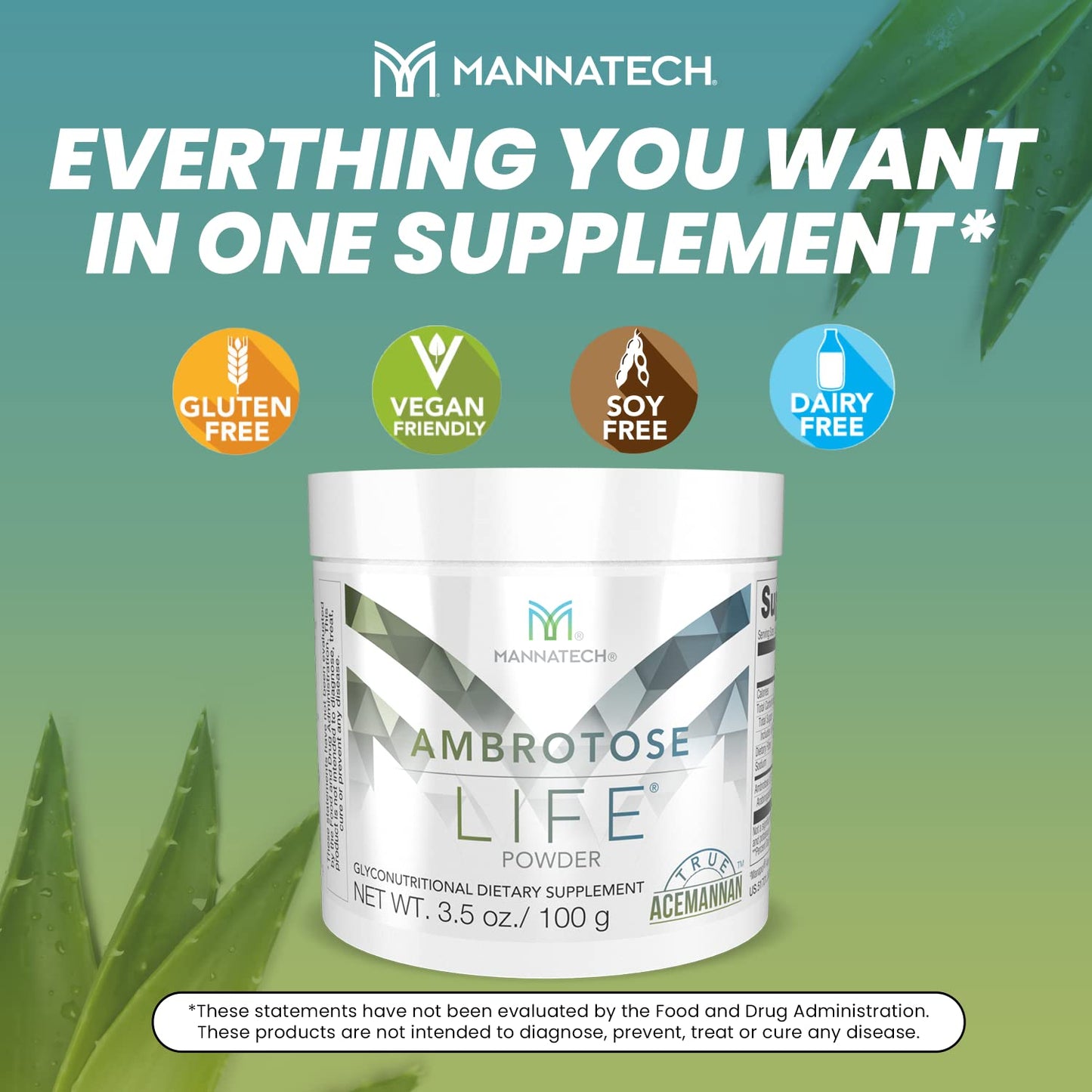 Mannatech Ambrotose Life Powder 3.5 oz