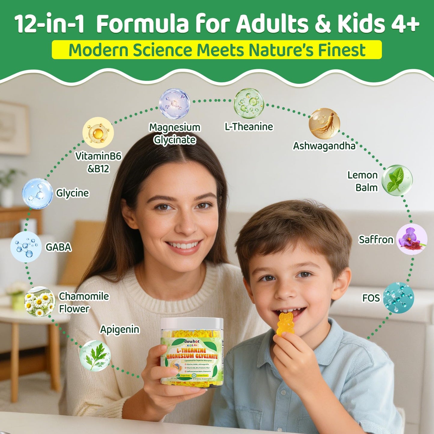 duwhot L-theanine Gummies for Kids 4+, 60 Count