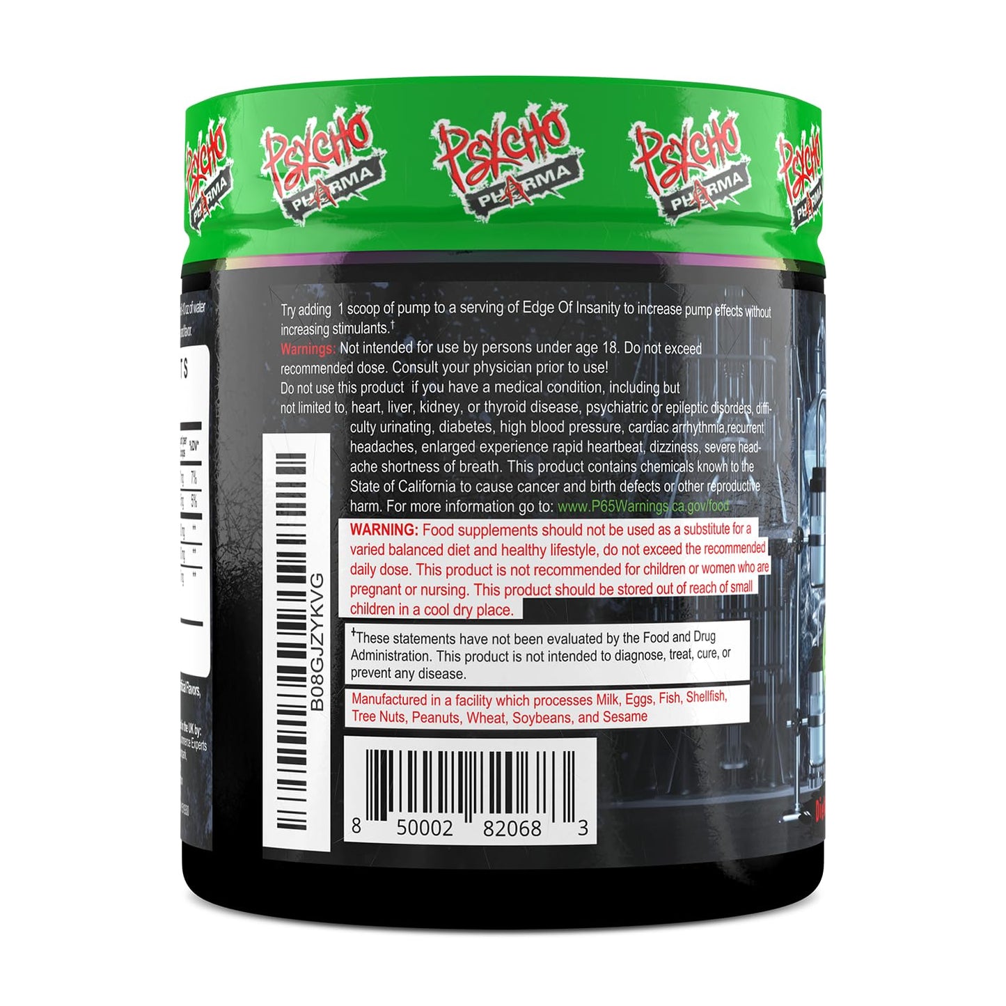 Psycho Pharma Edge Pump All-Star Nitric Oxide Pump Formula Powder 9.38 oz