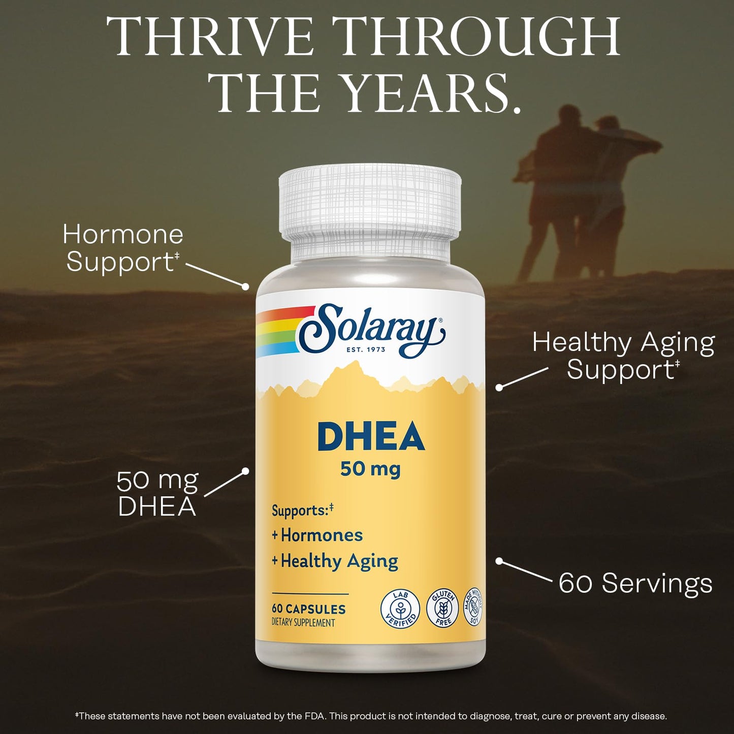 Solaray DHEA 50mg Capsule, 60 Count